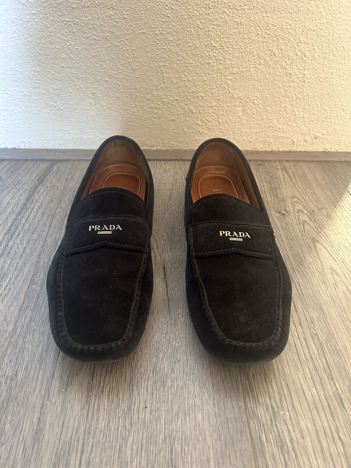 Prada Prada Black Suede Loafers Size US 7 / EU 40 - 2 Thumbnail