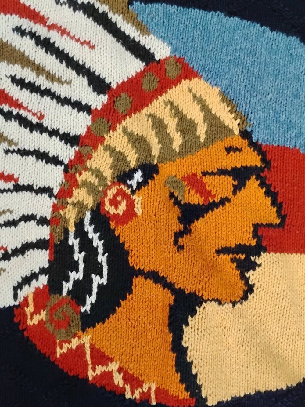 Other Vintage Marsh Landing Native American Chief Cardigan Sweater Size M / US 6-8 / IT 42-44 - 4 Thumbnail