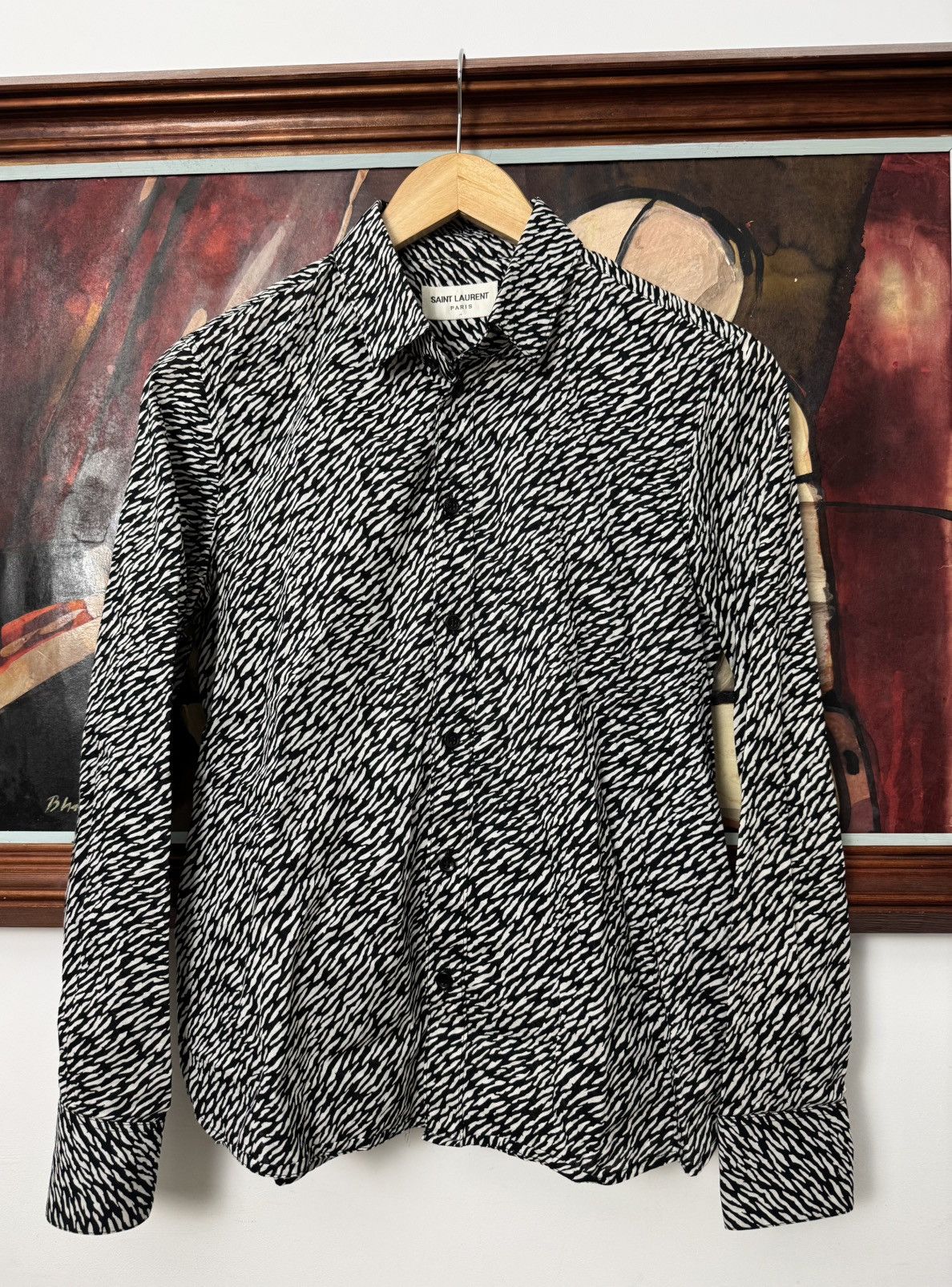 Saint Laurent Paris Womens Saint Laurent Fullprint Button Up Shirt Designer Rare Size XS / US 0-2 / IT 36-38 - 1 Thumbnail