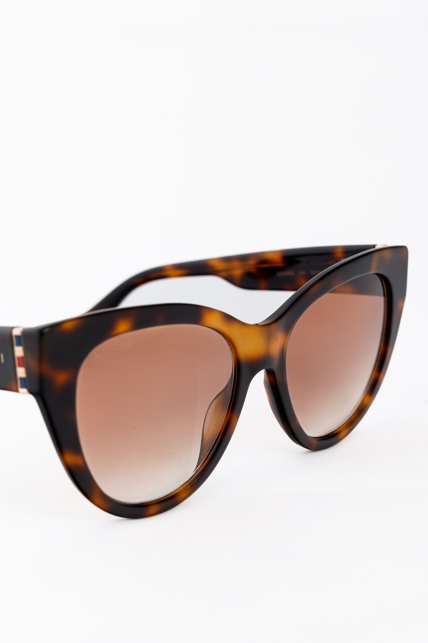 Gucci Gucci Web Plaque Tortoiseshell Cat-Eye Sunglasses Size ONE SIZE - 5 Thumbnail