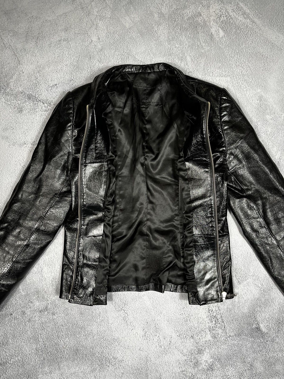 Vintage Vintage 90s Japan leather jacket crocodile style AvantGarde Size M / US 6-8 / IT 42-44 - 8 Thumbnail