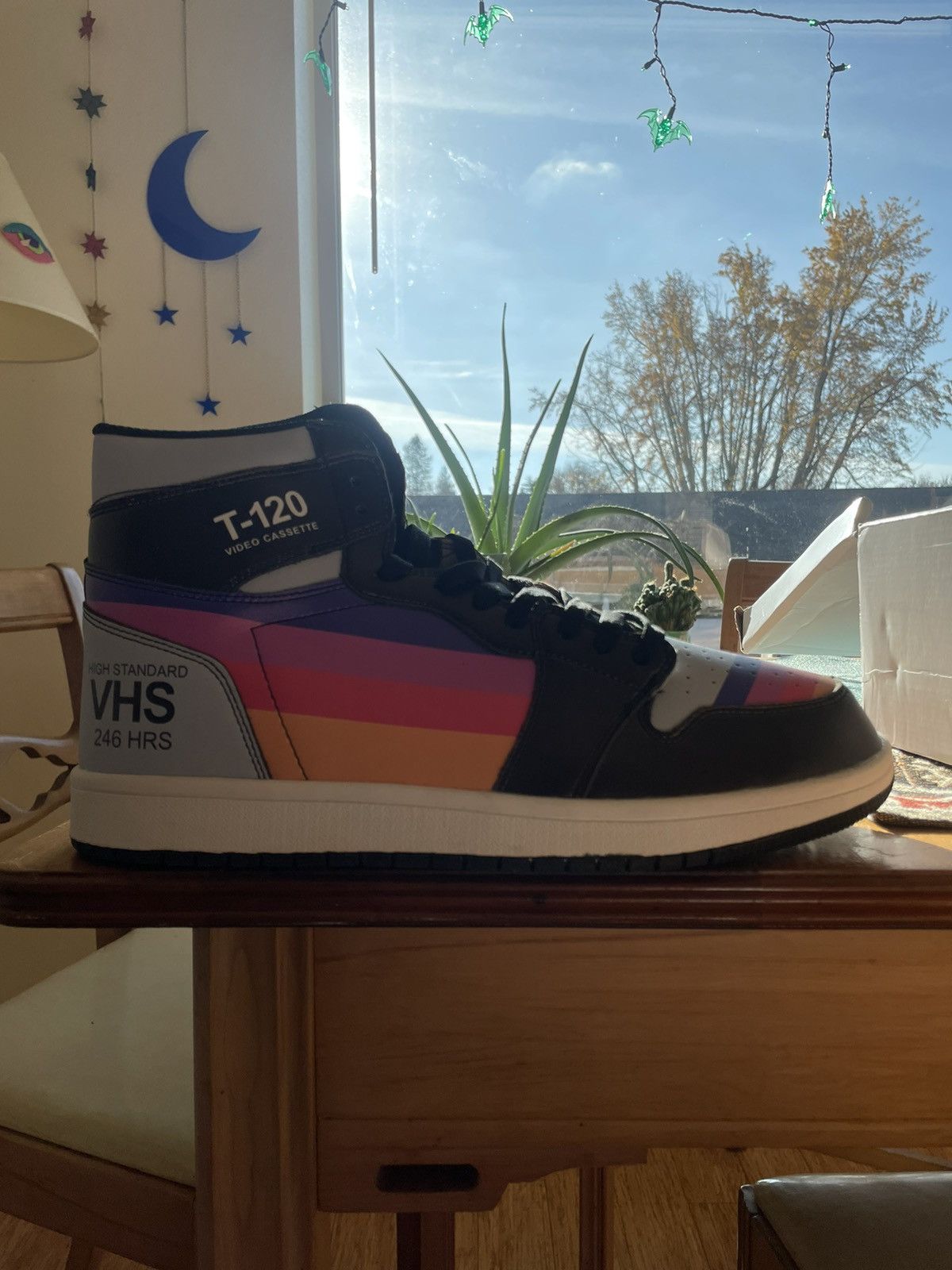 Other T-120 VHS Themed Retrowave Sneakers Size US 12 / EU 45 - 7 Thumbnail