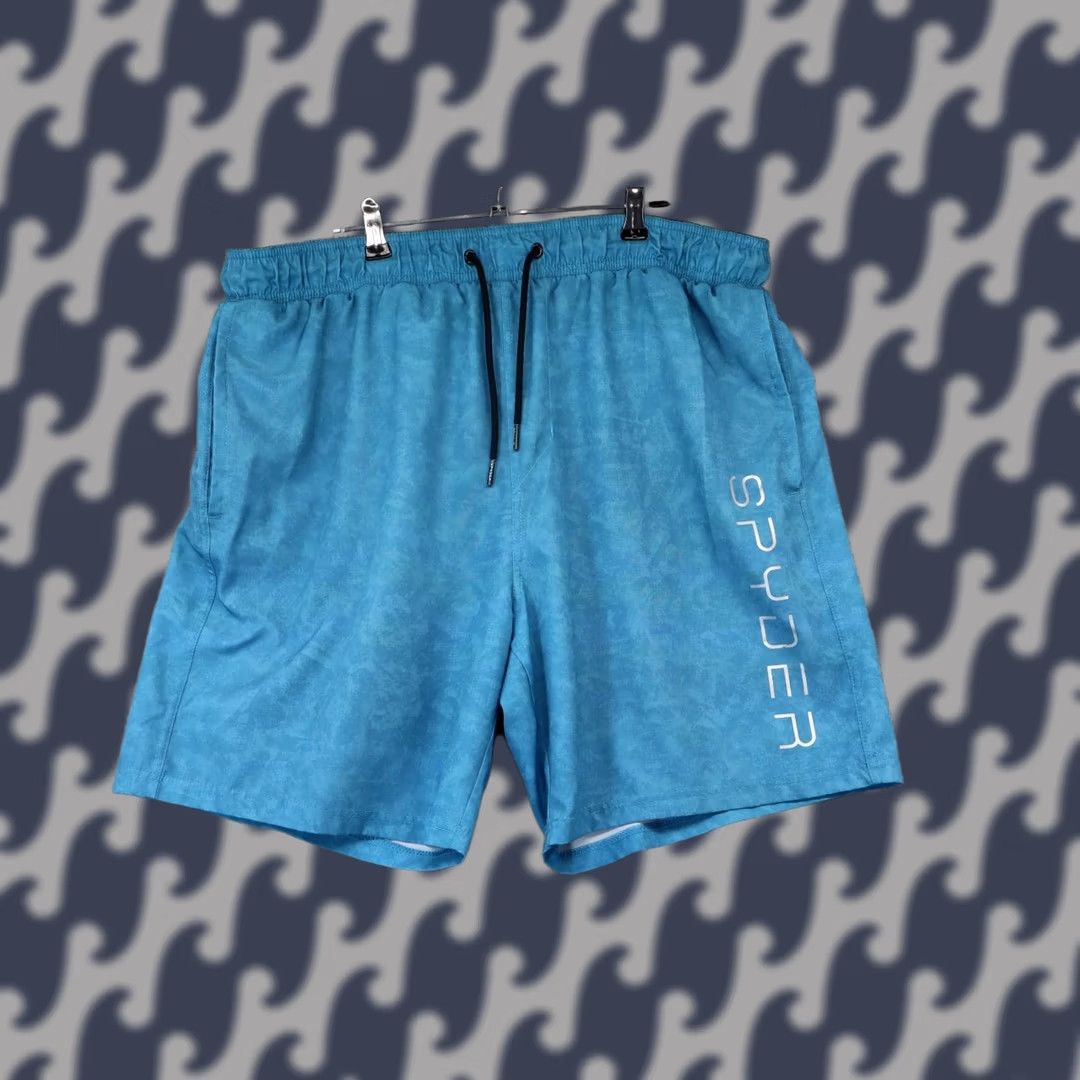 Spyder Spyder Swim Trunks Men XXL Blue Drawstring Striped Beach Surfing Bottom Trunks Mens Shirts/Bottom? Size ONE SIZE - 1 Thumbnail