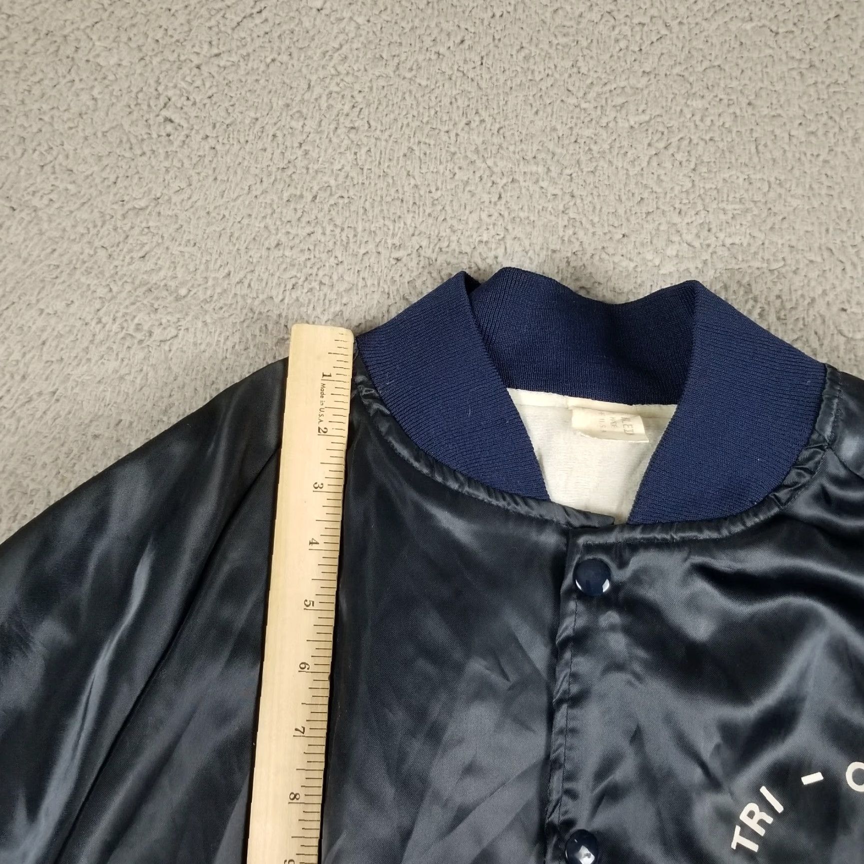 Vintage Vintage Bomber Jacket Tri-County Satin XL Blue Men Coat Illinois Size US XL / EU 56 / 4 - 5 Thumbnail