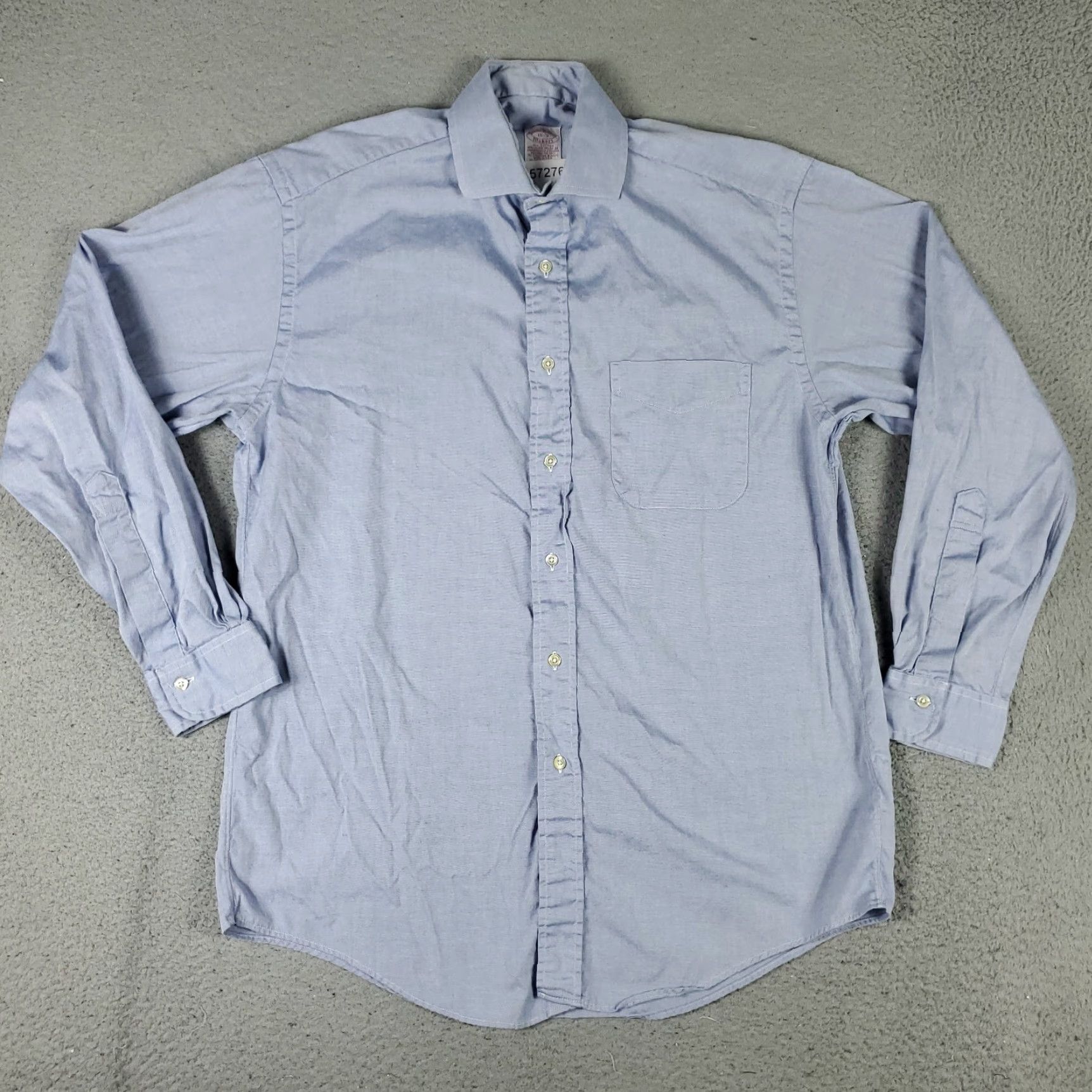 Brooks Brothers VINTAGE Brooks Brothers Dress Shirt Men Size 15 Blue Button Up Long Sleeve Business Casual Formal Workwear Size 40R - 2 Thumbnail