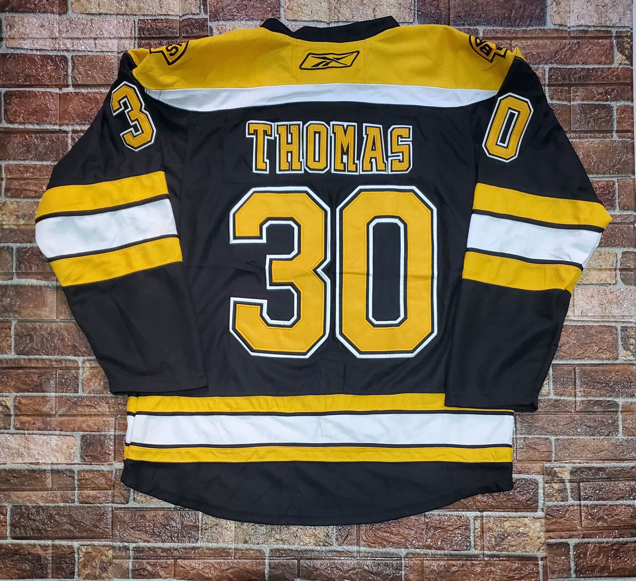 NHL Vintage Boston Bruins THOMAS #30 Jersey Reebok Shirt Size US XL / EU 56 / 4 - 2 Thumbnail
