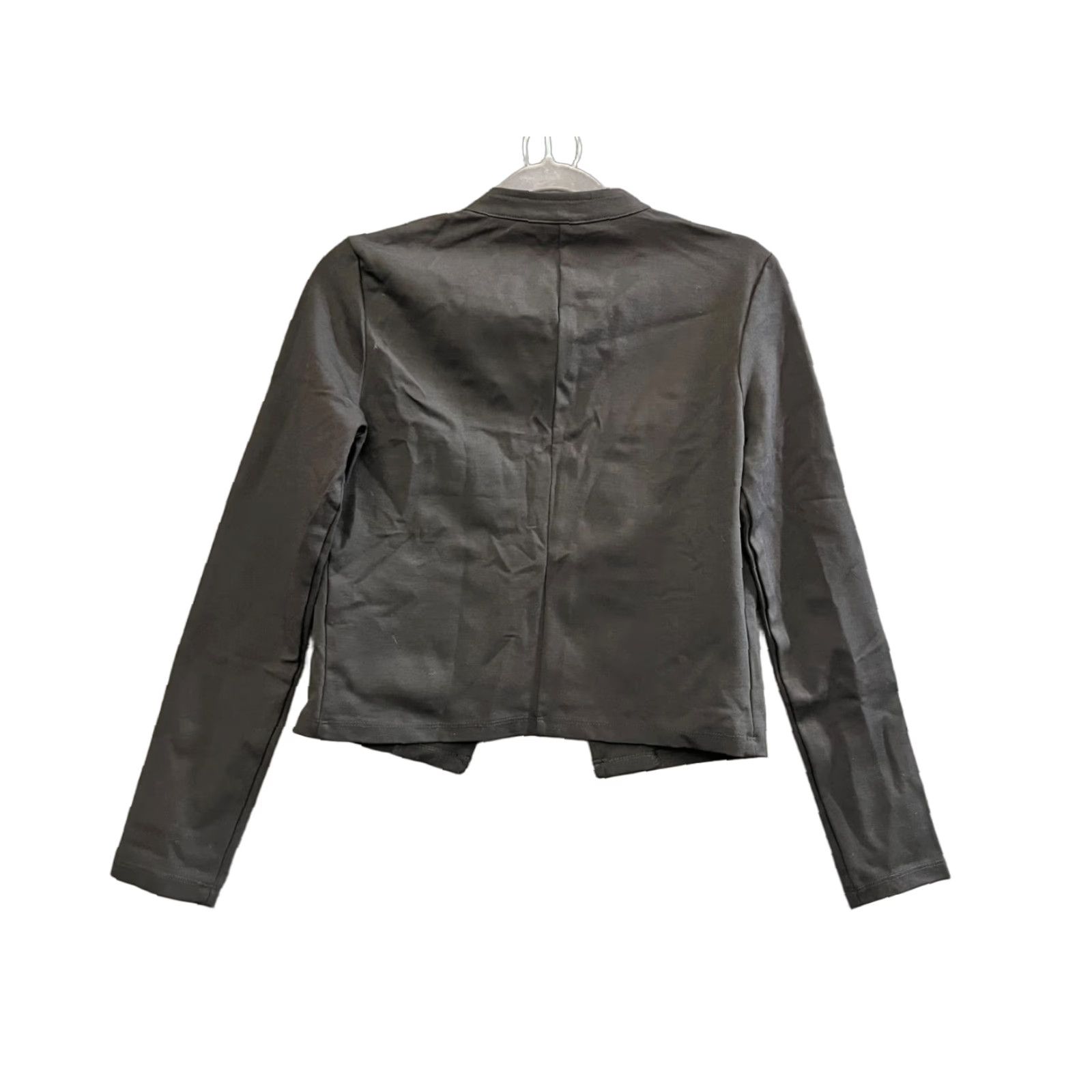 Guess GUESS Women's Black Open Front Blazer Cropped XS Jacket Blazer Short Black Solid 90s Bohemian Womens XS Size XS / US 0-2 / IT 36-38 - 1 Thumbnail