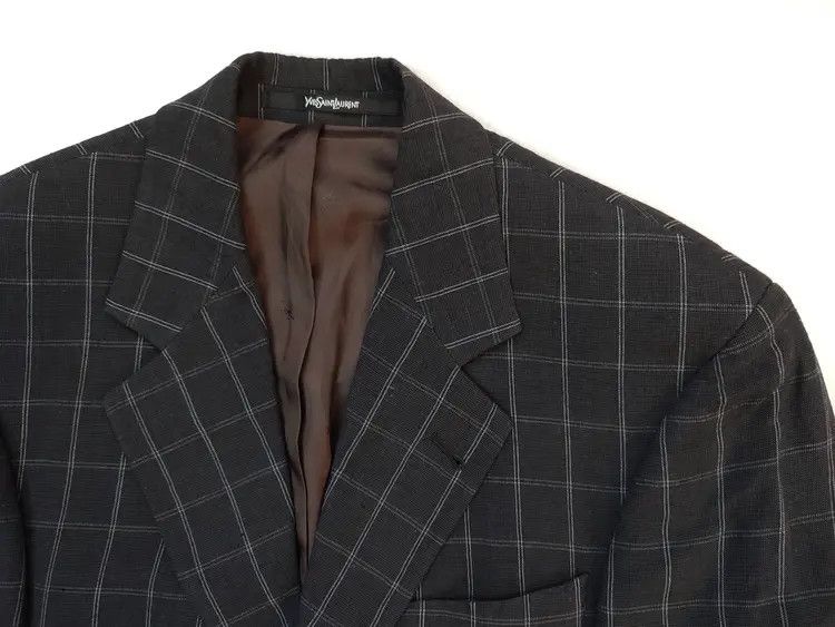 Yves Saint Laurent YSL Vintage Plaid Blazer yves saint laurent Size 48R - 4 Thumbnail
