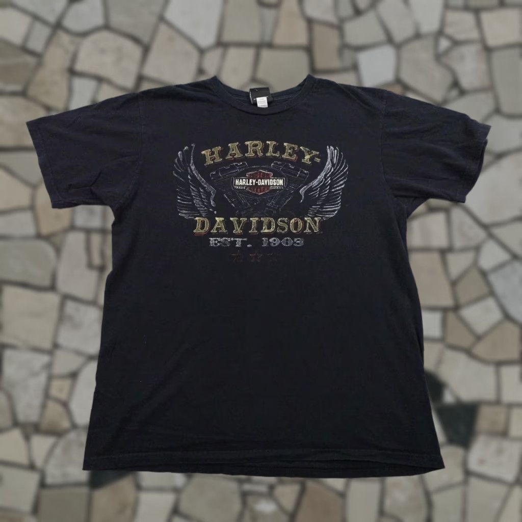 Harley Davidson Harley-Davidson Shirt Mens Large Black Fresno California Wings Motorcycles Biker T-Shirt Short Sleeve Graphic Print Crew Neck Cotton Size US L / EU 52-54 / 3 - 1 Thumbnail