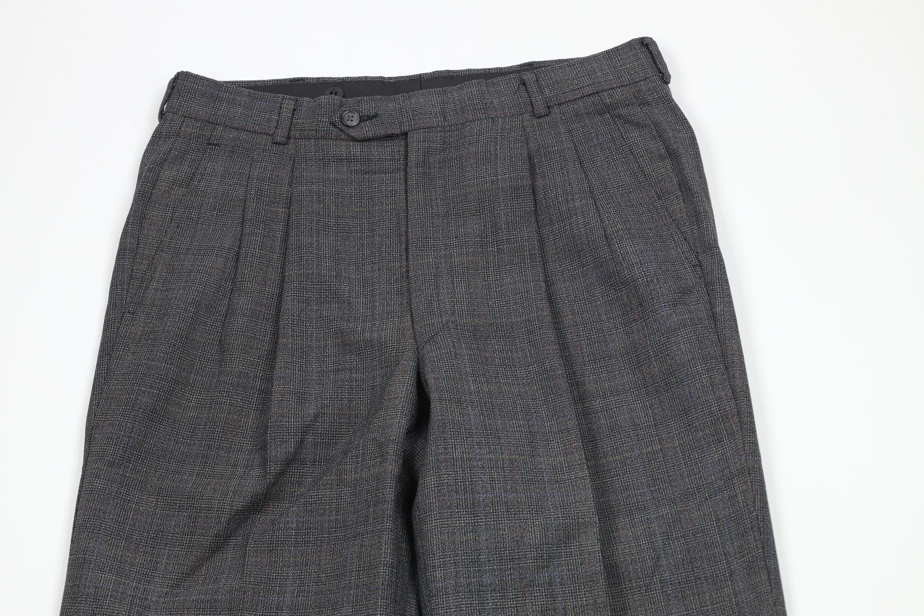 Vintage Vintage 70s Streetwear Pleated Wide Leg Chino Pants Plaid Size US 31 - 2 Thumbnail