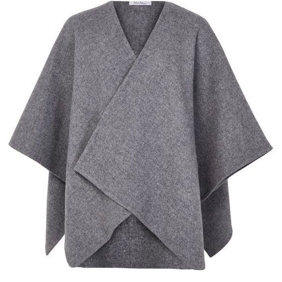 MAX MARA Serra Gray Wool Cape New & Authentic (Women's size: