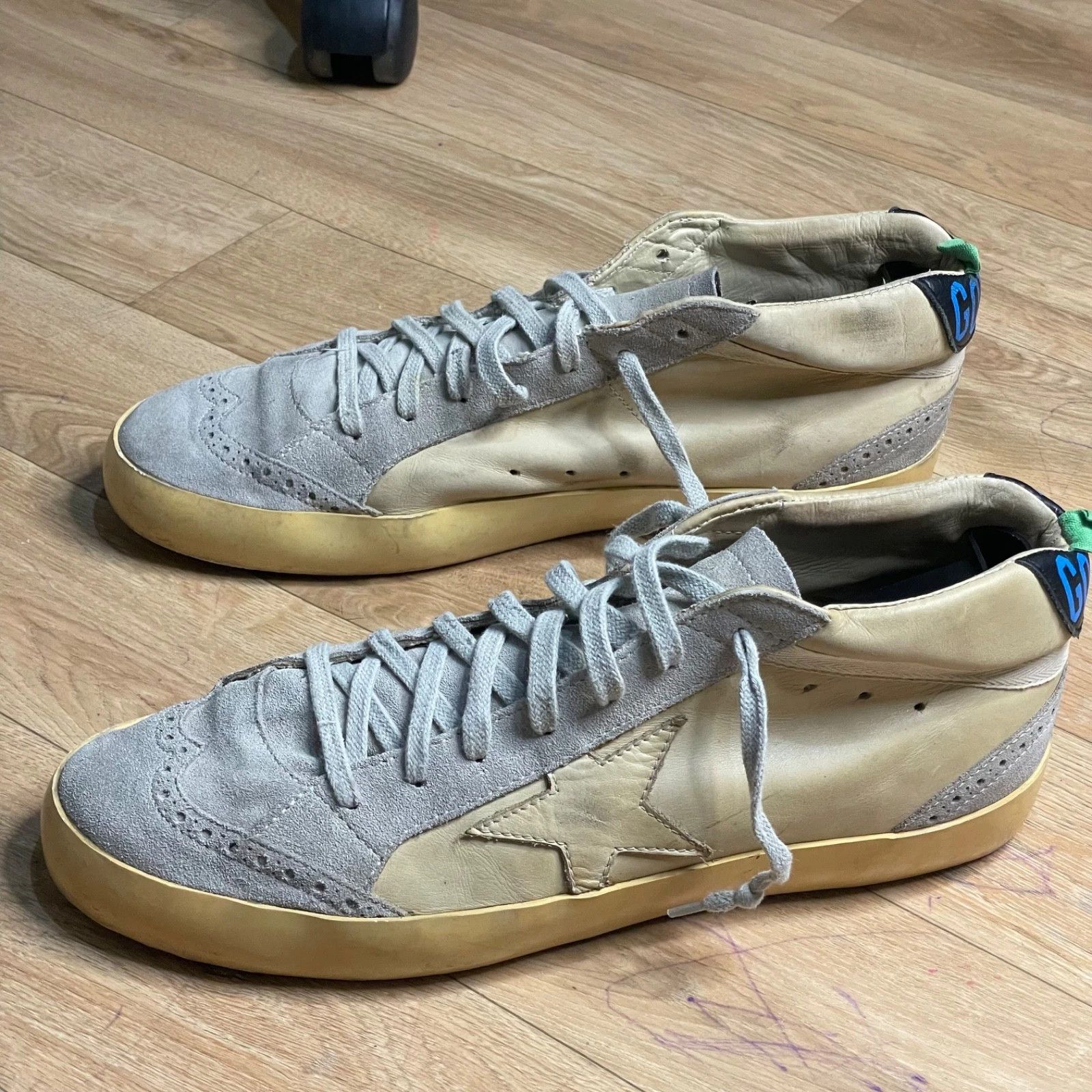 Golden Goose Golden Goose Sneakers MID STAR GGDB High Top Leather BEIGE Size US 10 / EU 43 - 1 Thumbnail