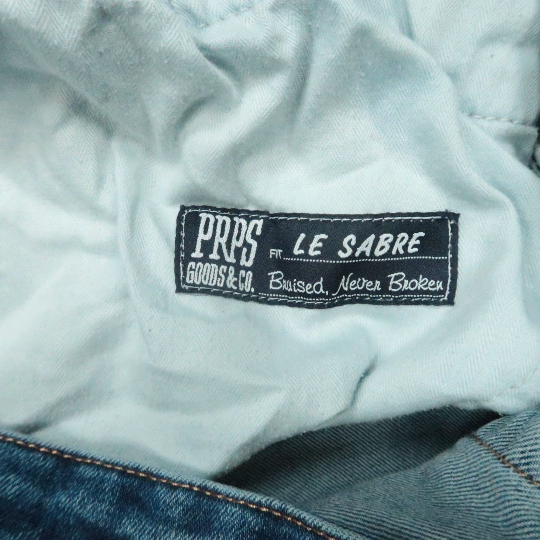 Prps PRPS Jeans Mens 36x34 Indigo Blue Le Sabre 5 Pocket Denim Distressed Straight R 34in Inseam Mens Size US 36 / EU 52 - 7 Thumbnail