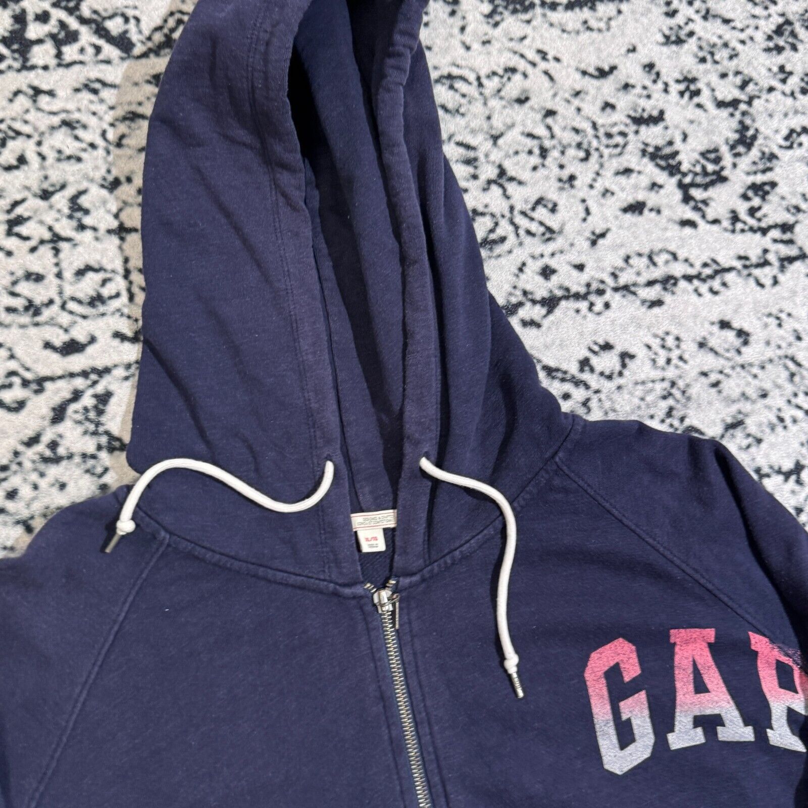 Gap × Vintage Vintage Gap Unisex Navy Blue Cotton Hoodie Zip Size XL 90s Size US XL / EU 56 / 4 - 5 Thumbnail