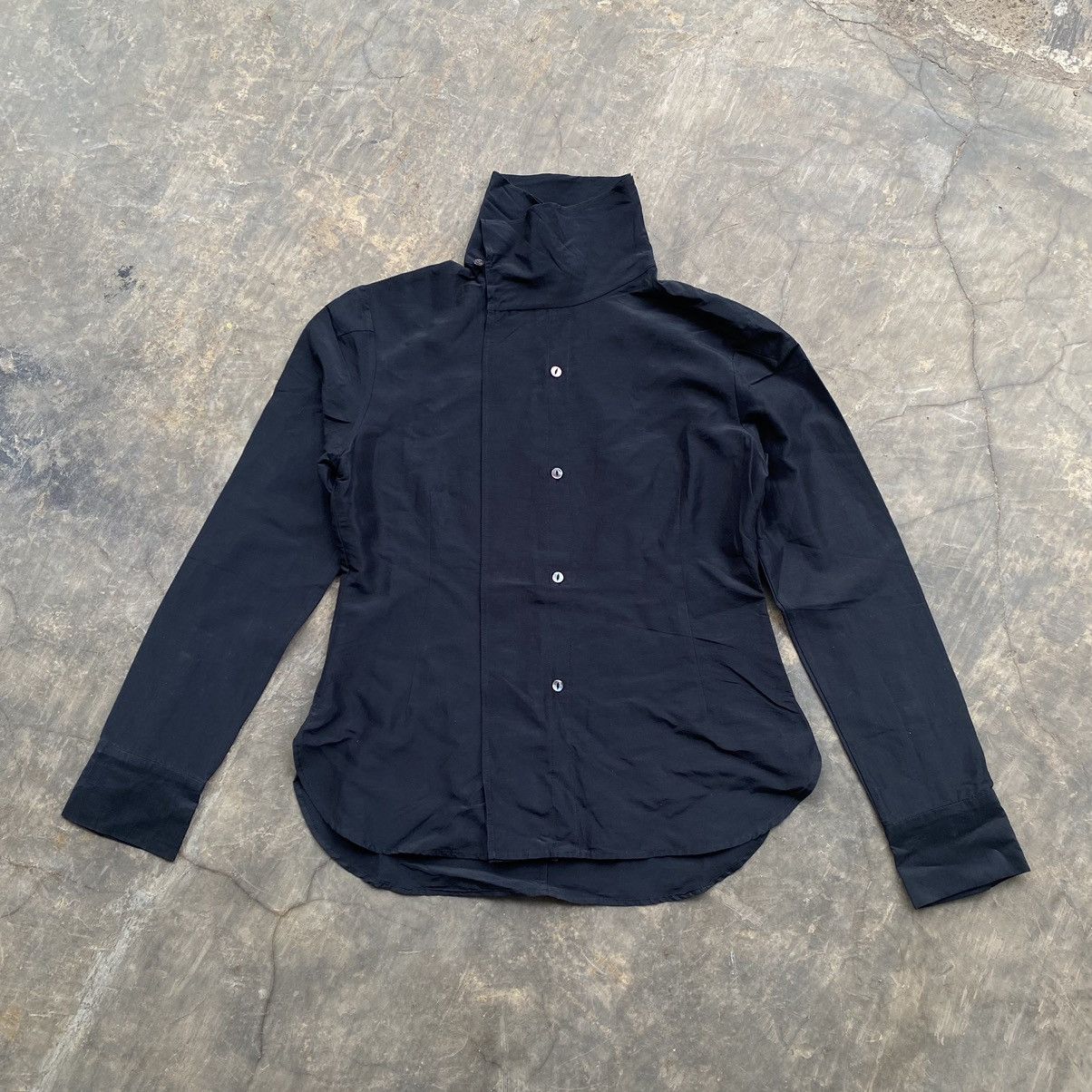 Yohji Yamamoto Yohji Yamamoto NOIR Cotton Design Collar Blouse Size S / US 4 / IT 40 - 1 Thumbnail