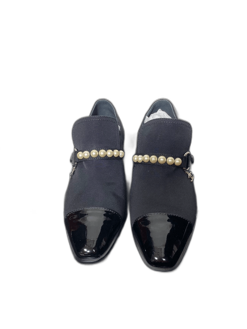 Chanel Chanel Pearl Detail Chunky Heel Shoes Size US 8 / IT 38 - 1 Thumbnail