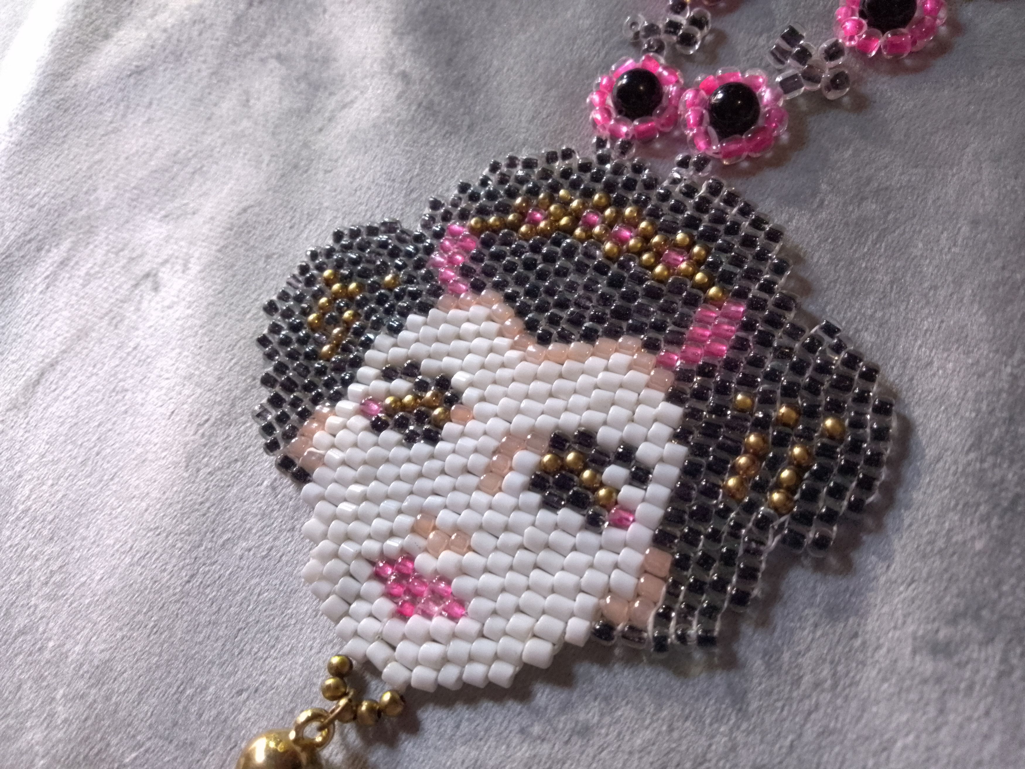 Handmade Necklace Long Black Pearls Beaded Pendant Geisha Size ONE SIZE - 4 Thumbnail