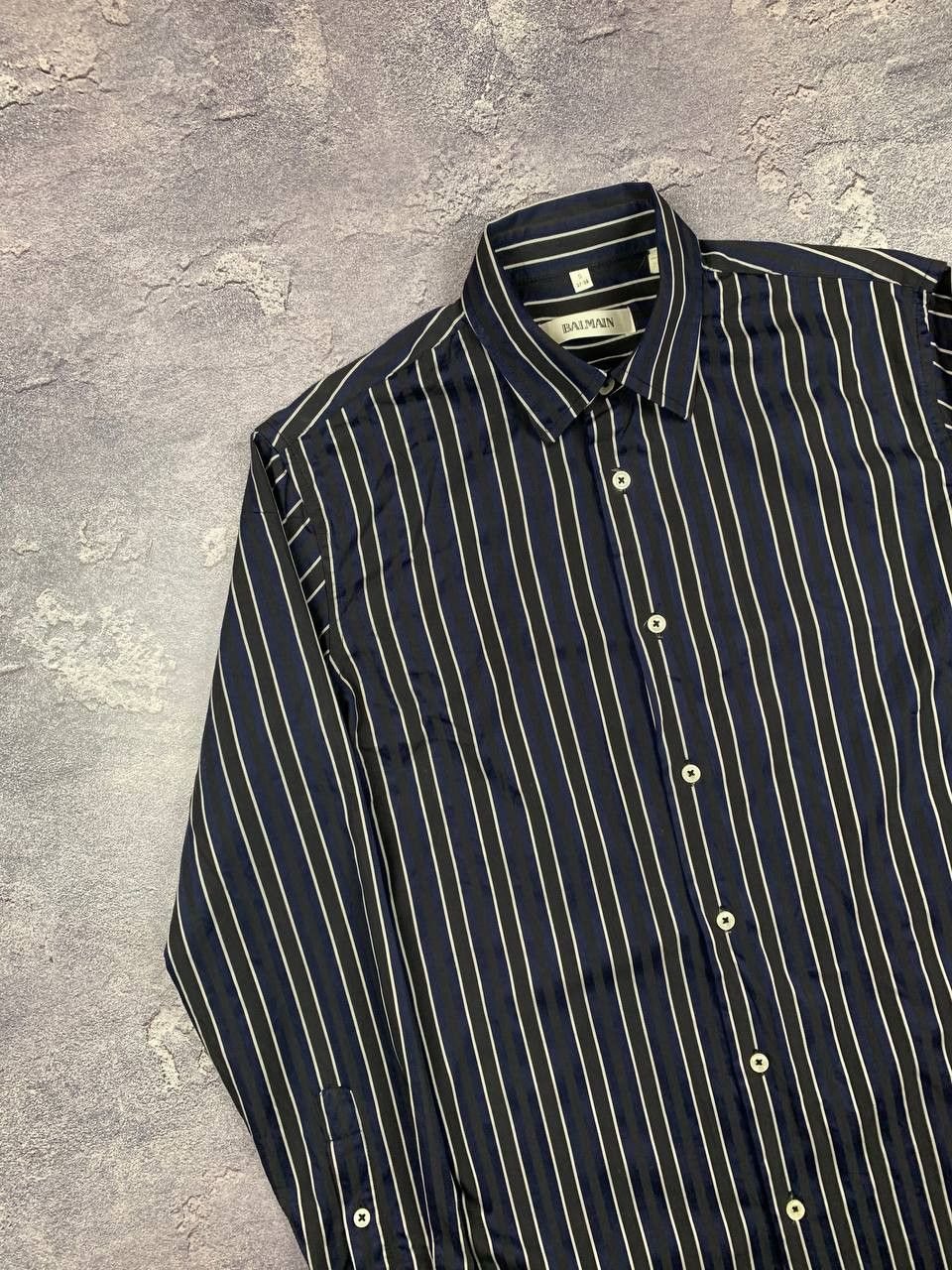 Balmain Balmain Men’s Black Striped Button Up Shirt Size S Size US S / EU 44-46 / 1 - 2 Thumbnail