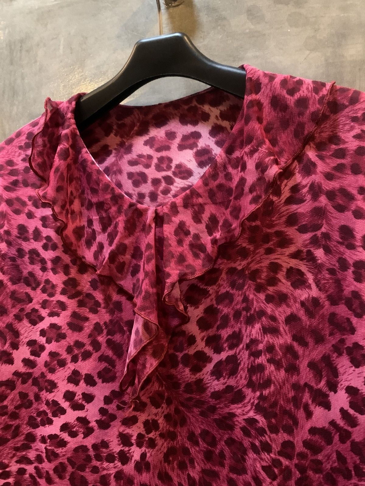 Japanese Brand Gothic Pink Leopard See Through Mesh Top Size M / US 6-8 / IT 42-44 - 5 Thumbnail