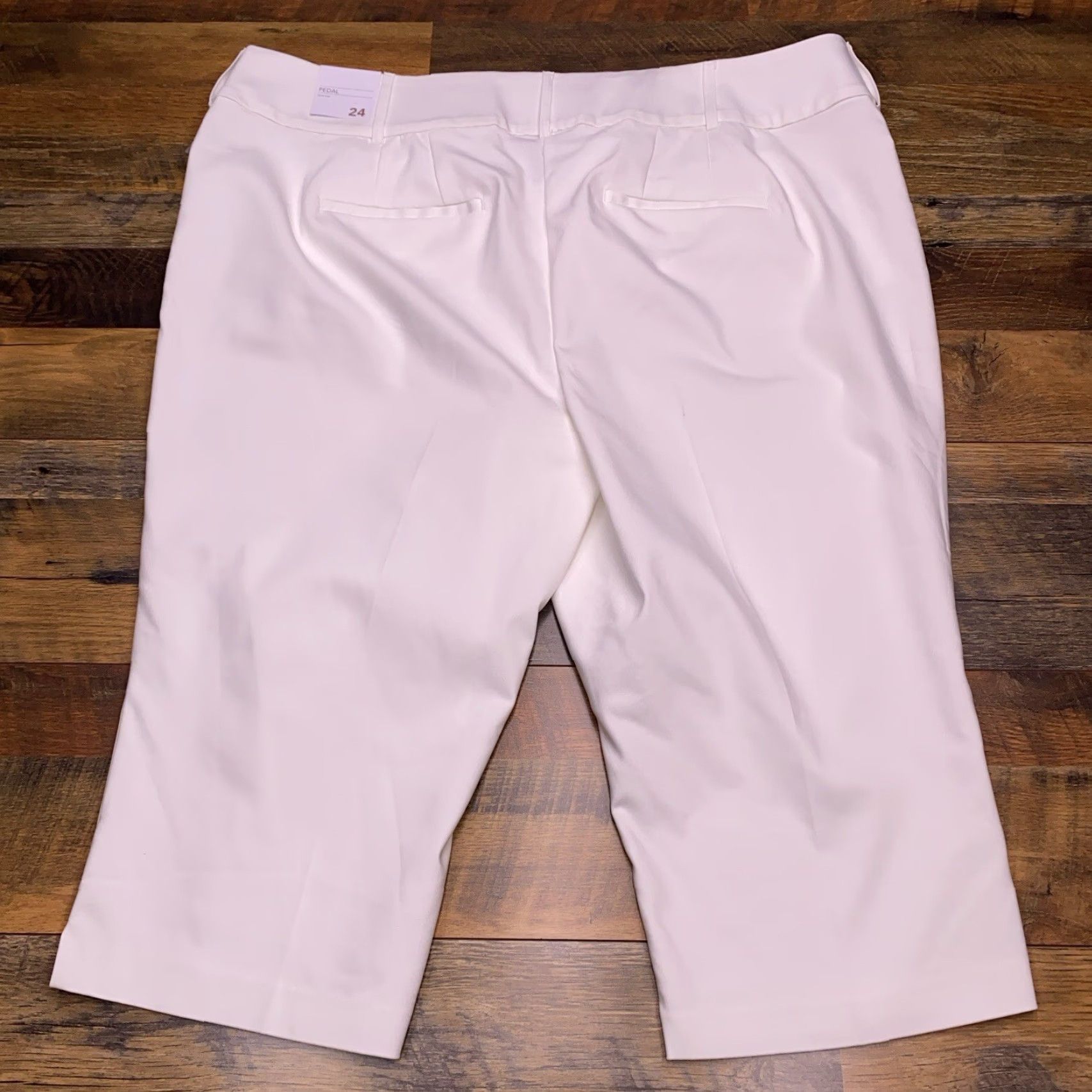 Vintage Lane Bryant Capri Pants 24 White High Rise Knit Stretch City Vintage: No? Size 42" / US 20 - 2 Thumbnail