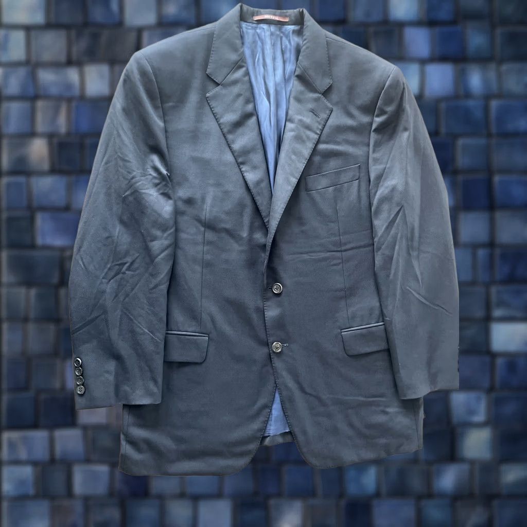 Vintage Hickey Freeman x Loro Piana Super 150's Blazer Mens 44R Black Sport Coat Coat Size 44R - 1 Thumbnail