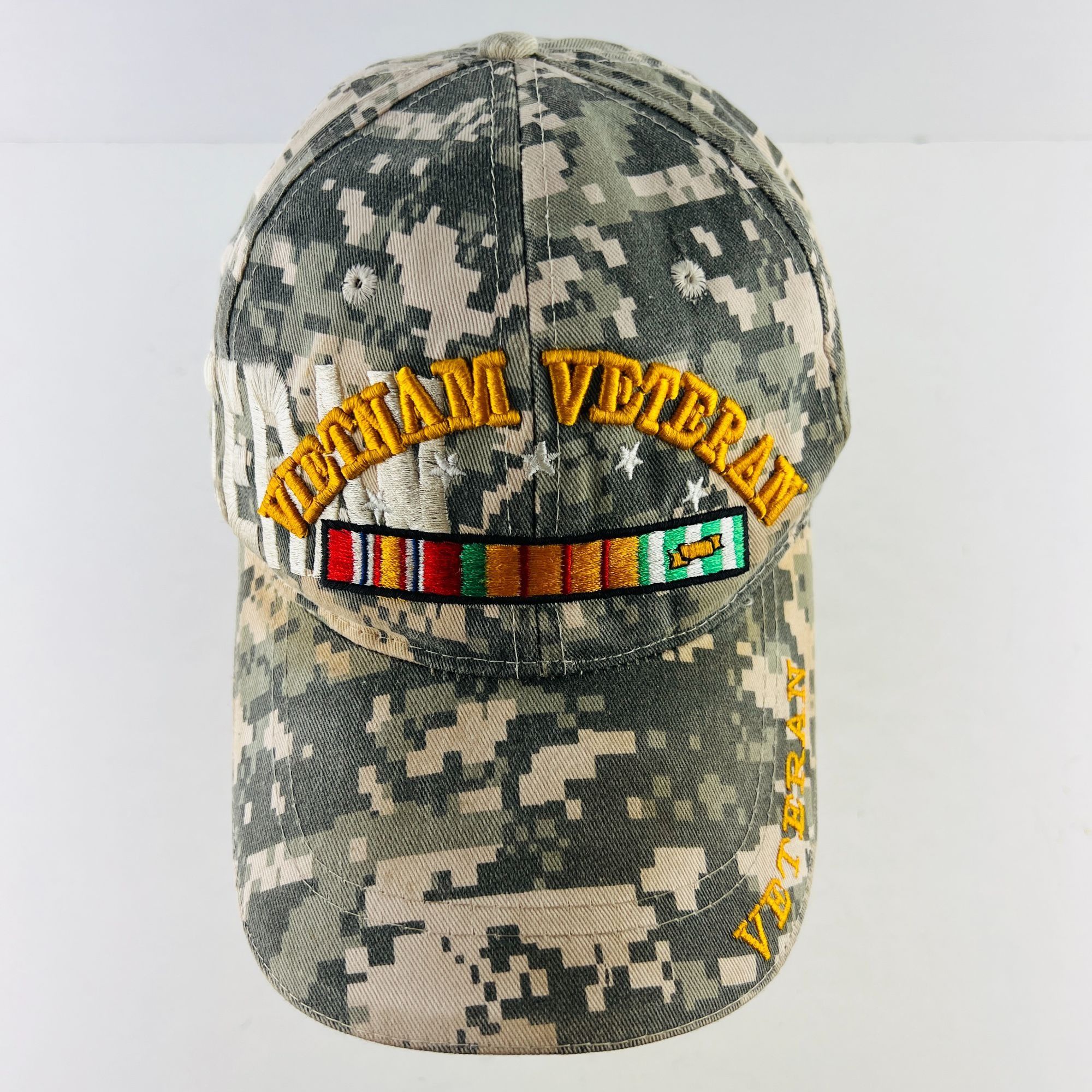 Other Vietnam Veteran Camo Ribbon Ball Cap Hat Strap Back O/S Size ONE SIZE - 1 Thumbnail
