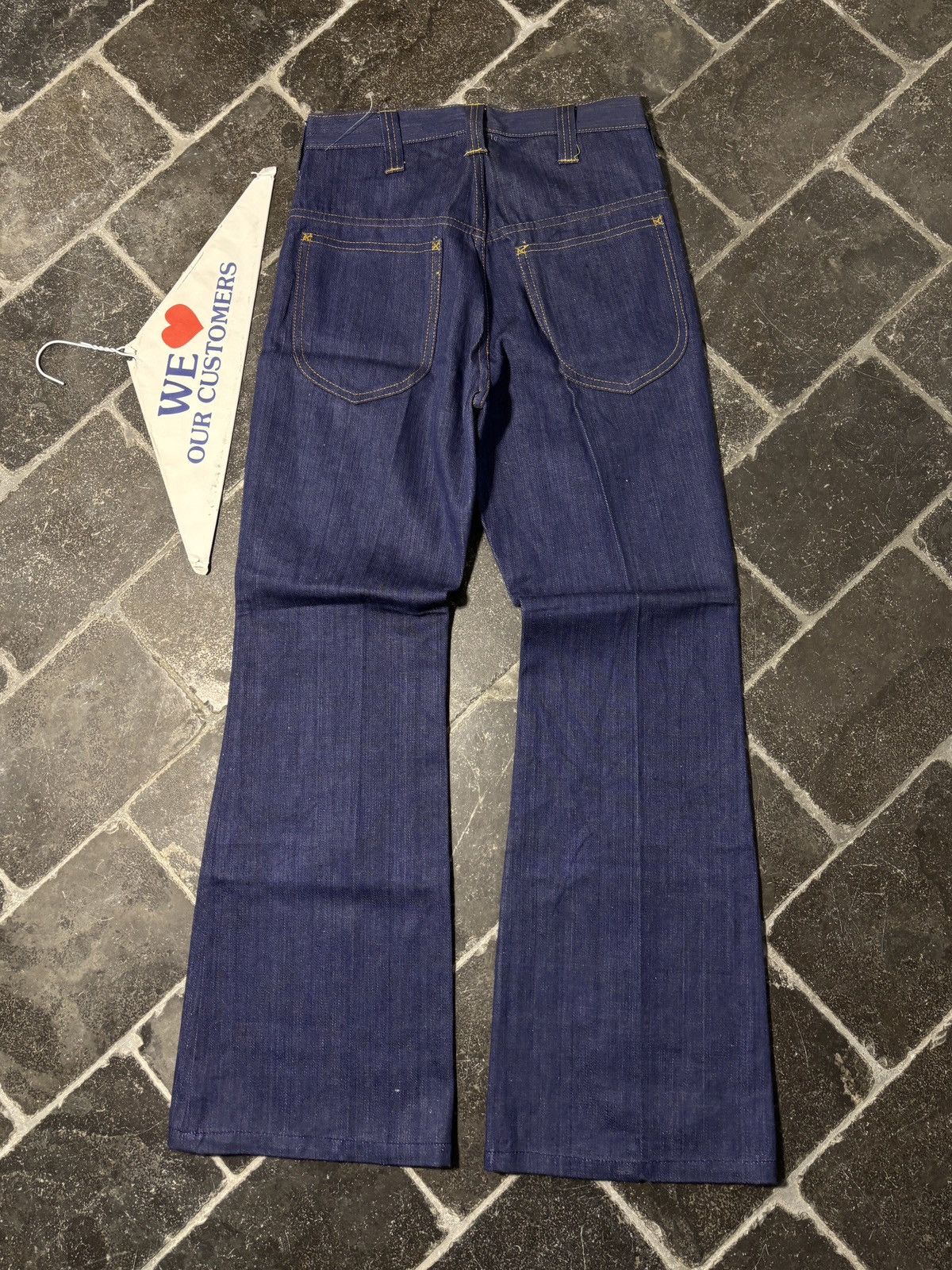 Vintage 1970s Vintage Dark Wash Denim Jeans Golden Horse Flared 70s Size 26" / US 2 / IT 38 - 12 Thumbnail