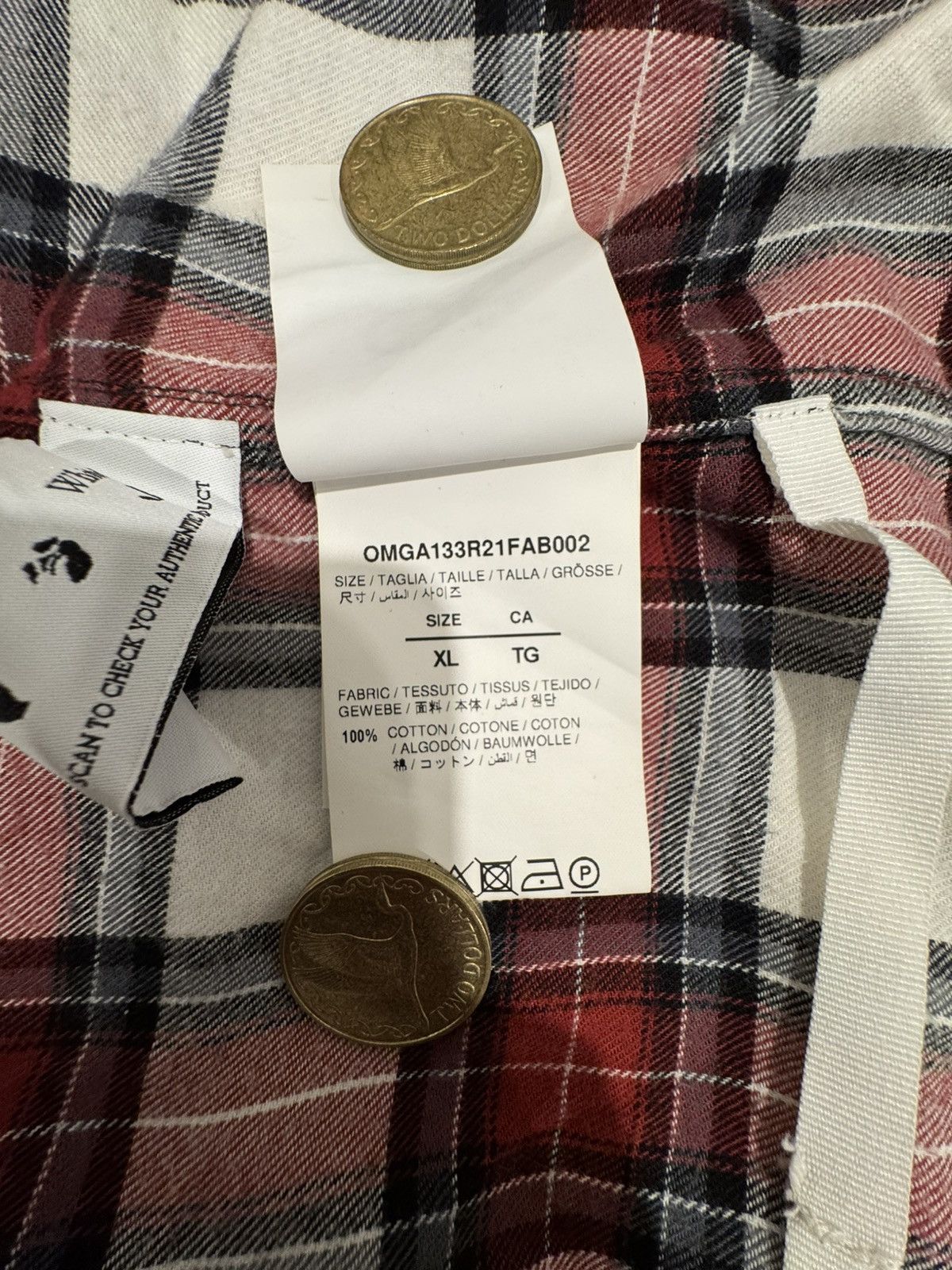 Off-White OFF-WHITE ALLOVER CHECK FLANNEL ARROW SHIRT Size US XL / EU 56 / 4 - 9 Thumbnail