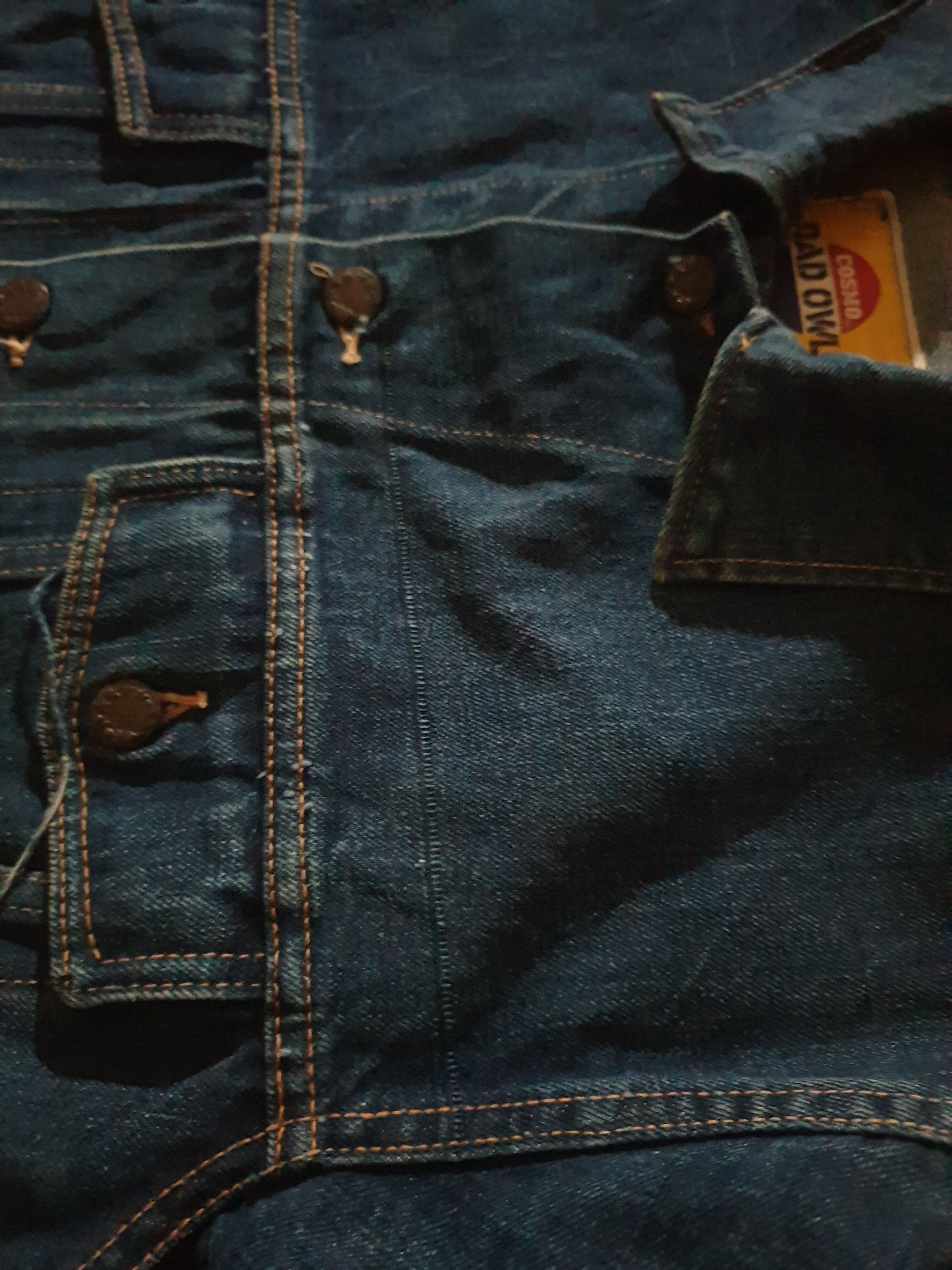 Japanese Brand Dad owl Selvedge blue colour denim Jacket Size US S / EU 44-46 / 1 - 3 Thumbnail