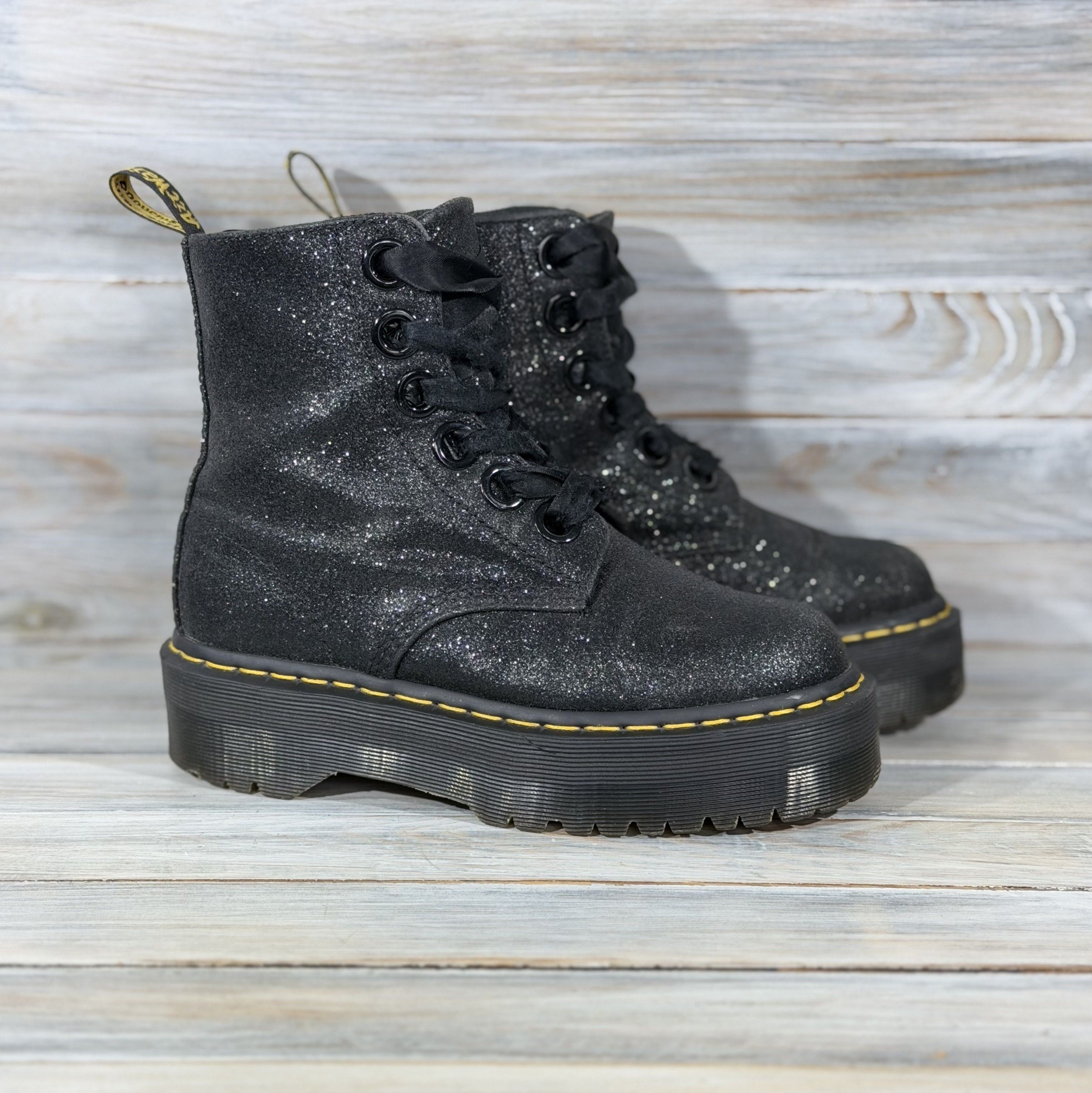 Dr. Martens Dr. Martens Molly Glitter Platform Boots Sparkly British Size US 7 / IT 37 - 1 Thumbnail