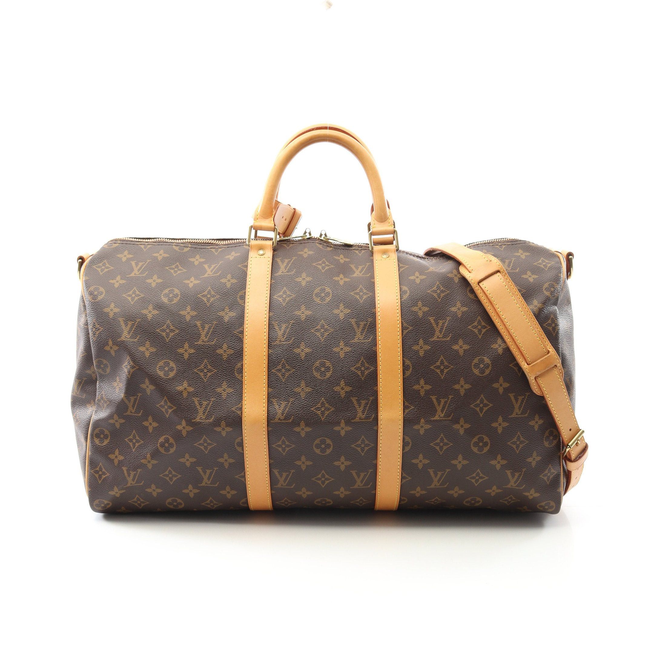 Louis Vuitton Louis Vuitton Keepall 50 Monogram Boston Bag Leather Brown Size ONE SIZE - 1 Thumbnail