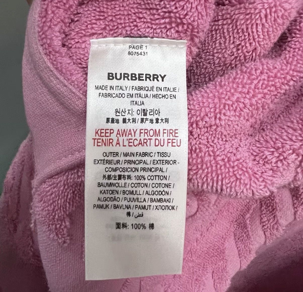 Burberry Burberry Pink Bathrobe J41 Size US S / EU 44-46 / 1 - 3 Thumbnail