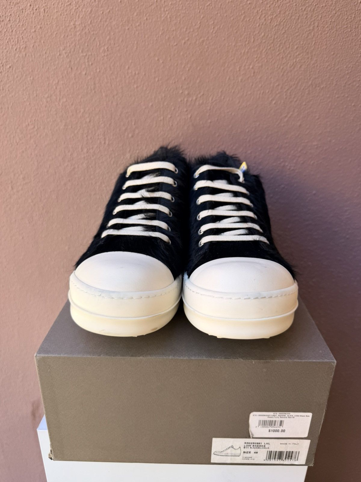 Rick Owens Rick owens low top pony hair romone Size US 14 / EU 47 - 2 Thumbnail