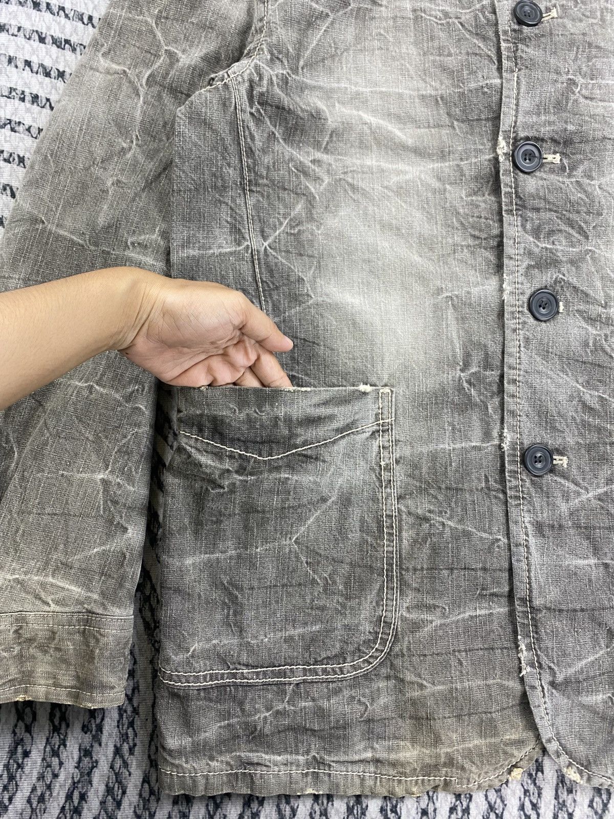 If Six Was Nine Vintage Allix Design Rare Washed Grey Fullbutton Jacket Size US M / EU 48-50 / 2 - 7 Thumbnail