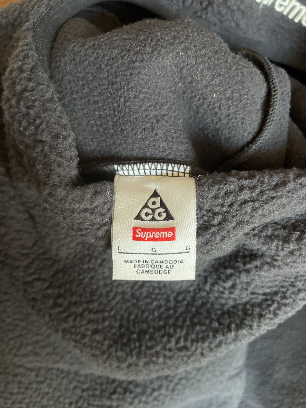 Nike × Supreme Supreme x Nike ACG Ninja Pullover Fleece Hoodie Large Black Size US L / EU 52-54 / 3 - 5 Thumbnail