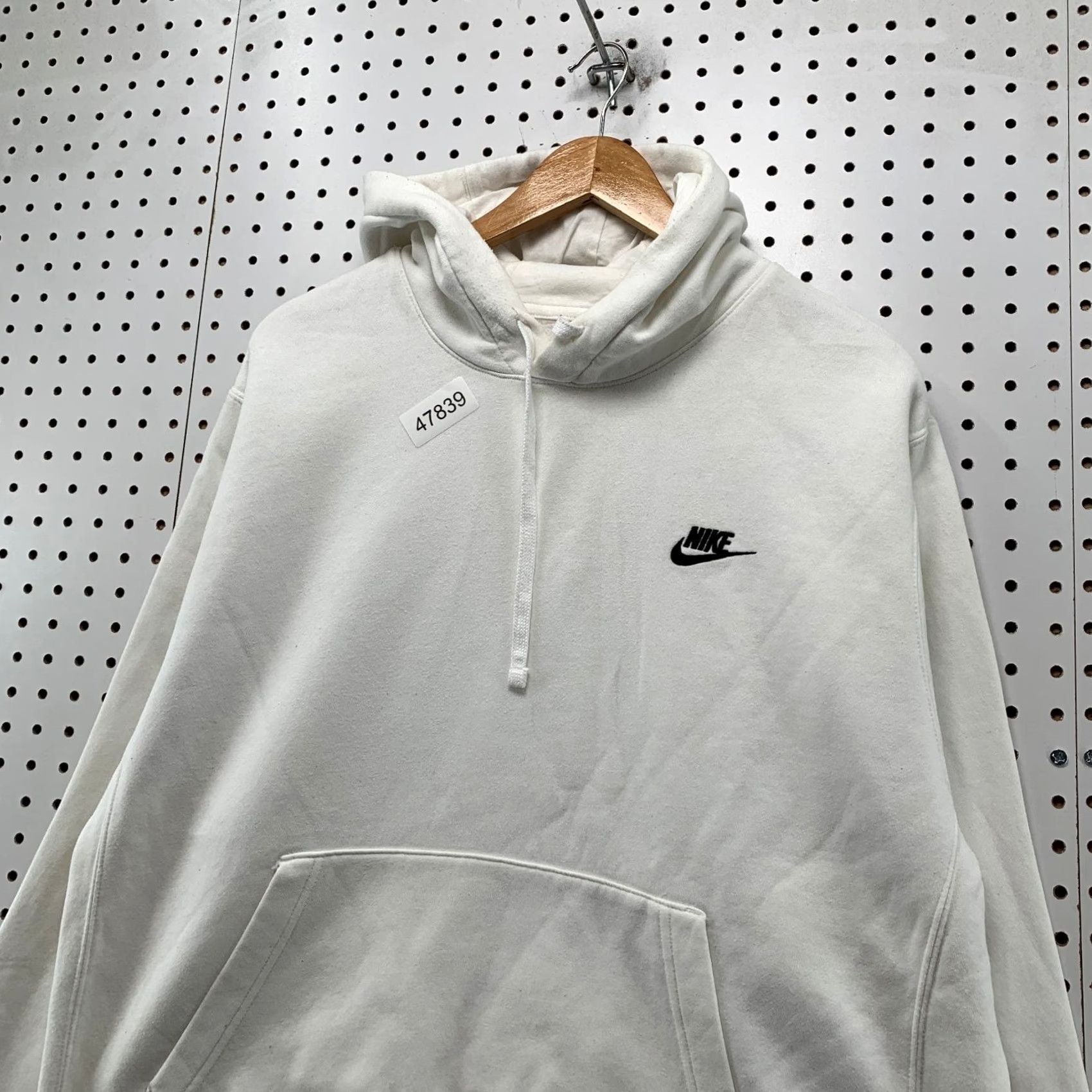 Nike Nike Essential Hoodie Sweatshirt Mens Large White Fleece Hooded Swoosh Pullover Size US L / EU 52-54 / 3 - 6 Thumbnail