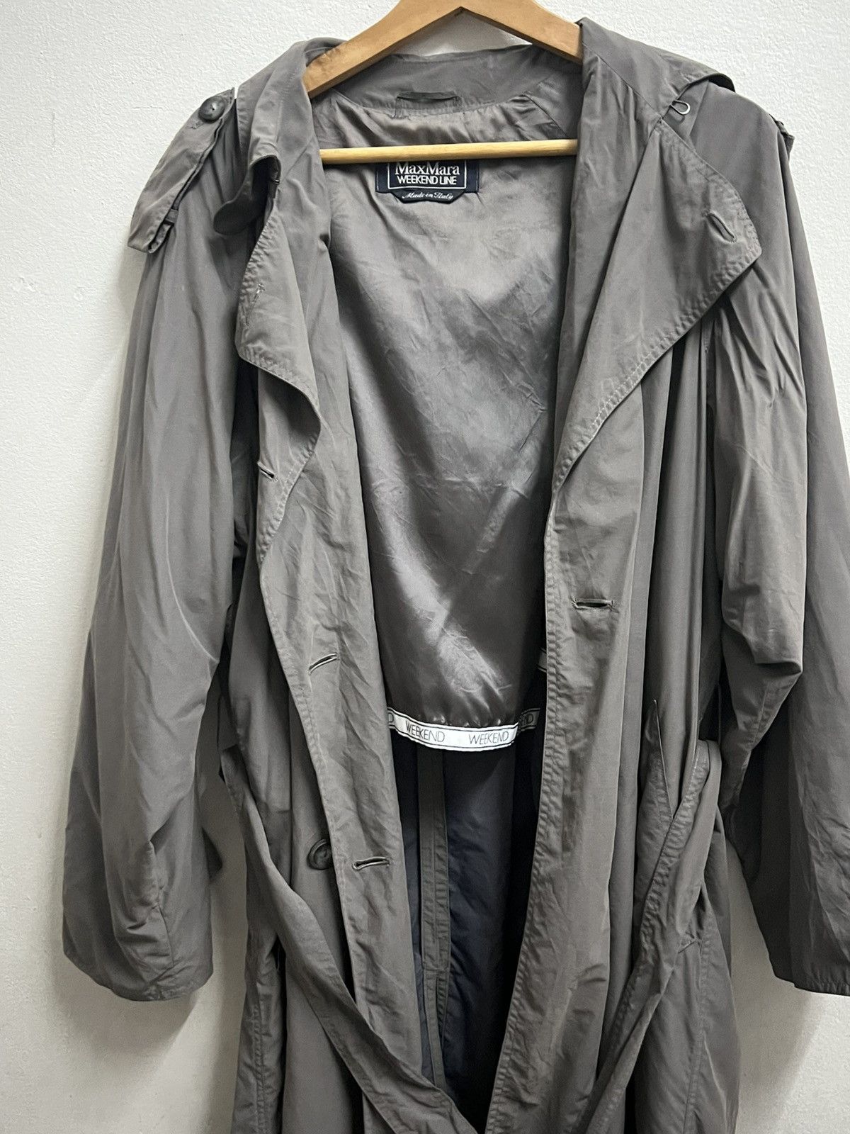Vintage MAX MARA weekend line tranch coat rayon Size US L / EU 52-54 / 3 - 4 Thumbnail