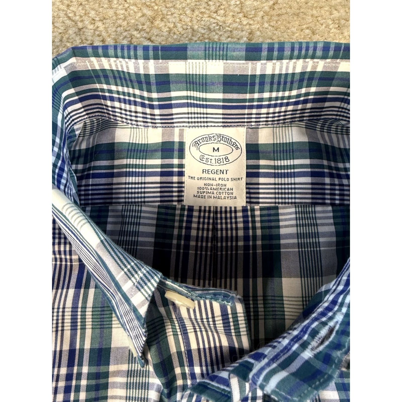 Brooks Brothers Brooks Brothers Regent Fit Blue Plaid Shirt Mens Medium Size US M / EU 48-50 / 2 - 5 Thumbnail