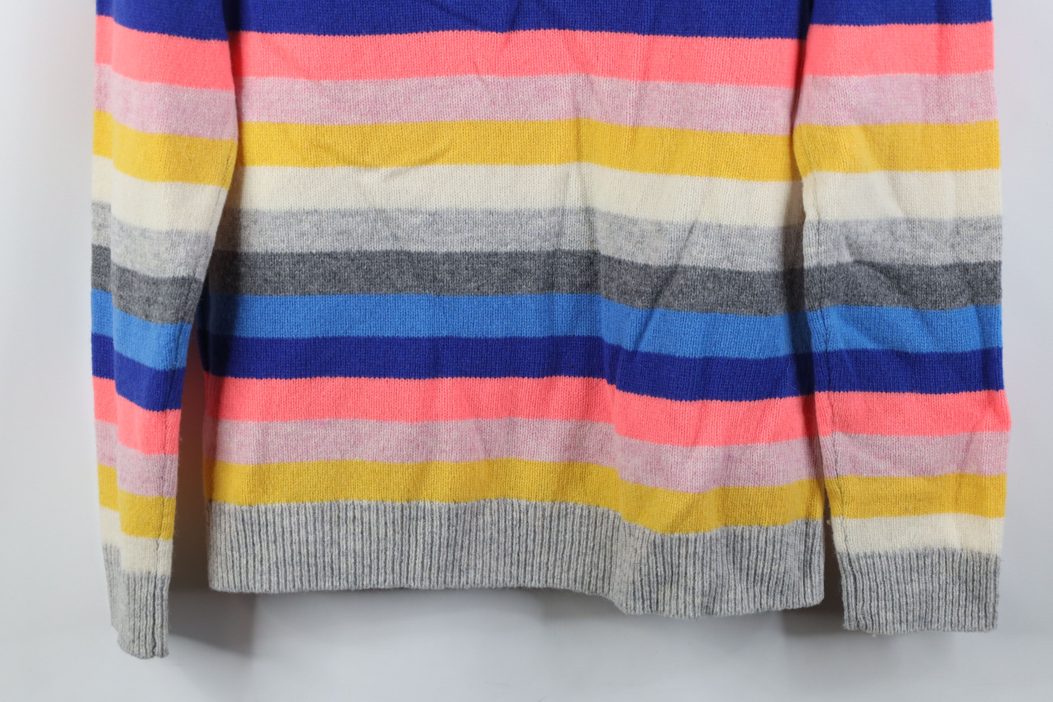 J.Crew Vintage Y2K J Crew Blend Rainbow Striped Knit Sweater Size S / US 4 / IT 40 - 12 Thumbnail