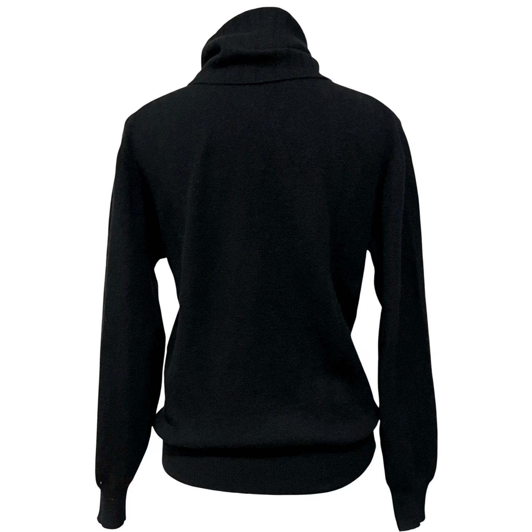 RHODE VINTAGE Courtney Rhodes Sweater Womens Turtleneck Cashmere Black Sz Small Size S / US 4 / IT 40 - 5 Thumbnail