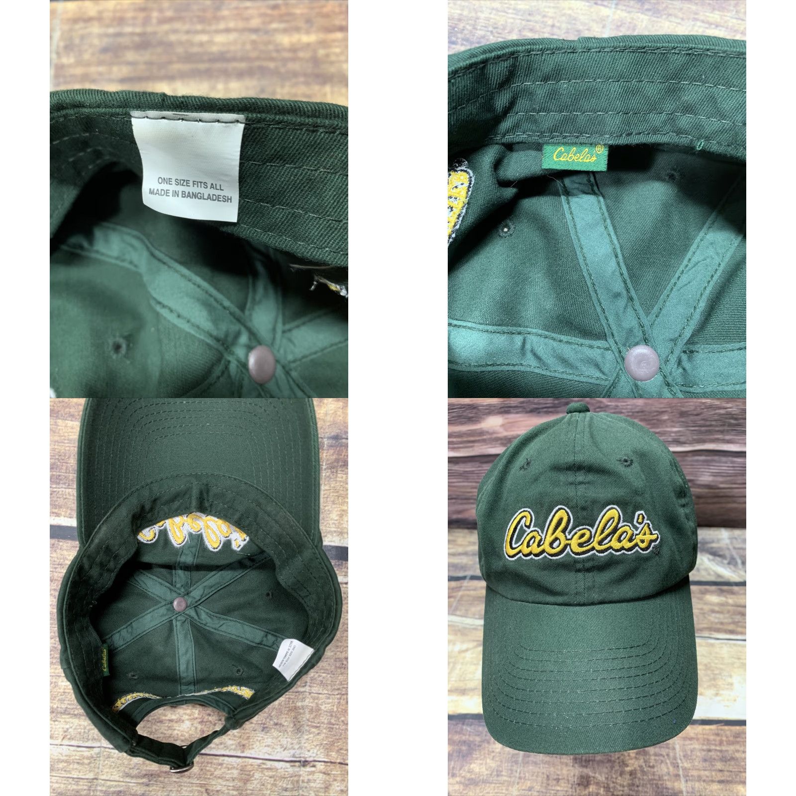Vintage Cabela’s Cap Hat Green Strap Back Outdoor Lightweight Casual Adults Baseball Cap Men Adjustable Green Cap Hat Size ONE SIZE - 8 Thumbnail