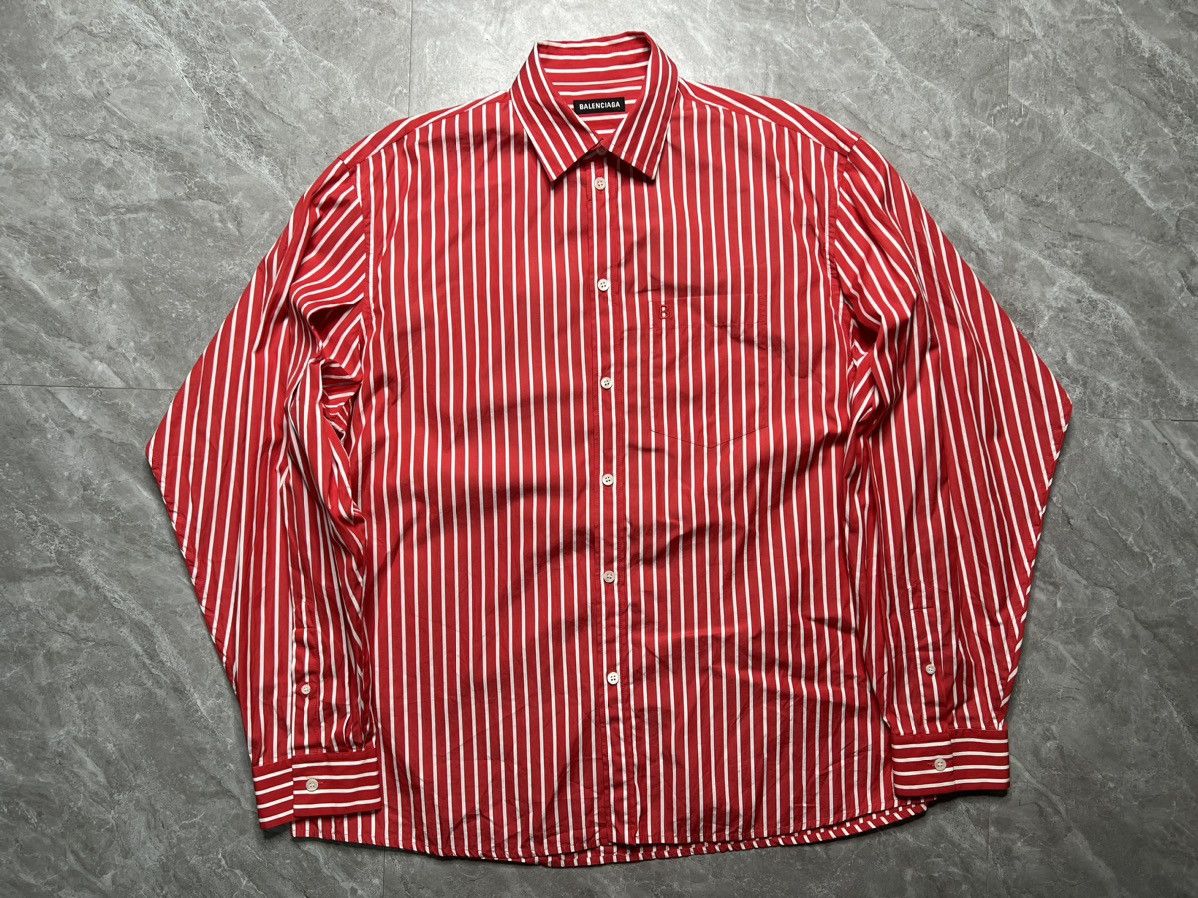 Balenciaga Balenciaga B embroidery Assymetrical Sleeves Oversized Shirt Size US M / EU 48-50 / 2 - 1 Thumbnail