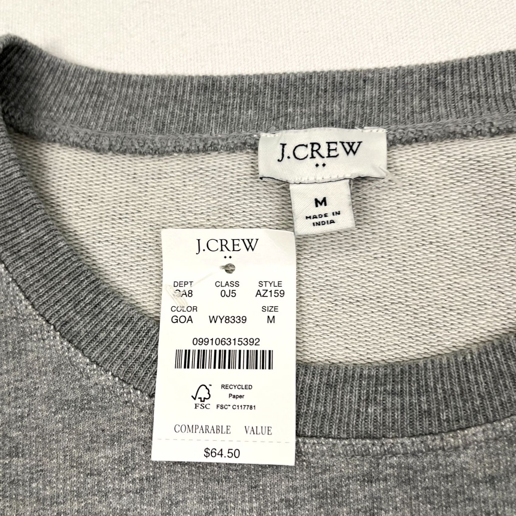 J.Crew J.CREW FACTORY Sweatshirt Womens M Gray Fleece Oars Logo Graphic Crewneck AZ159 Size M / US 6-8 / IT 42-44 - 3 Thumbnail