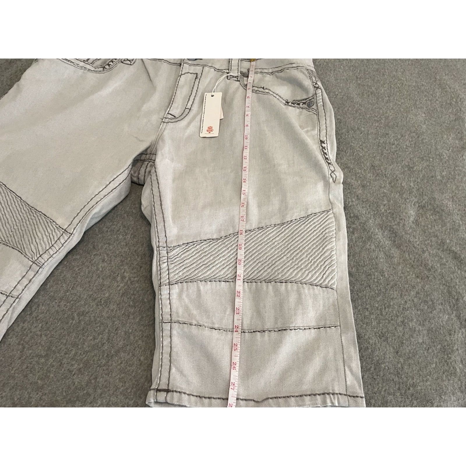Vintage Rock Revival Denim Jean Shorts Mens 44 NWT Gray Biker Cotton Blend Denim NWT Mens Rock Revival Jeans Shorts 44 Size US 44 / EU 60 - 6 Thumbnail