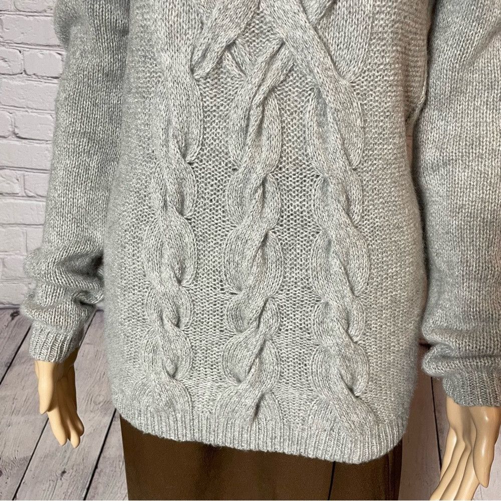 Laundry by Shelli Segal Laundry By Shelli Segal Cashmere Cable Grey Sweater Size L Size L / US 10 / IT 46 - 3 Thumbnail