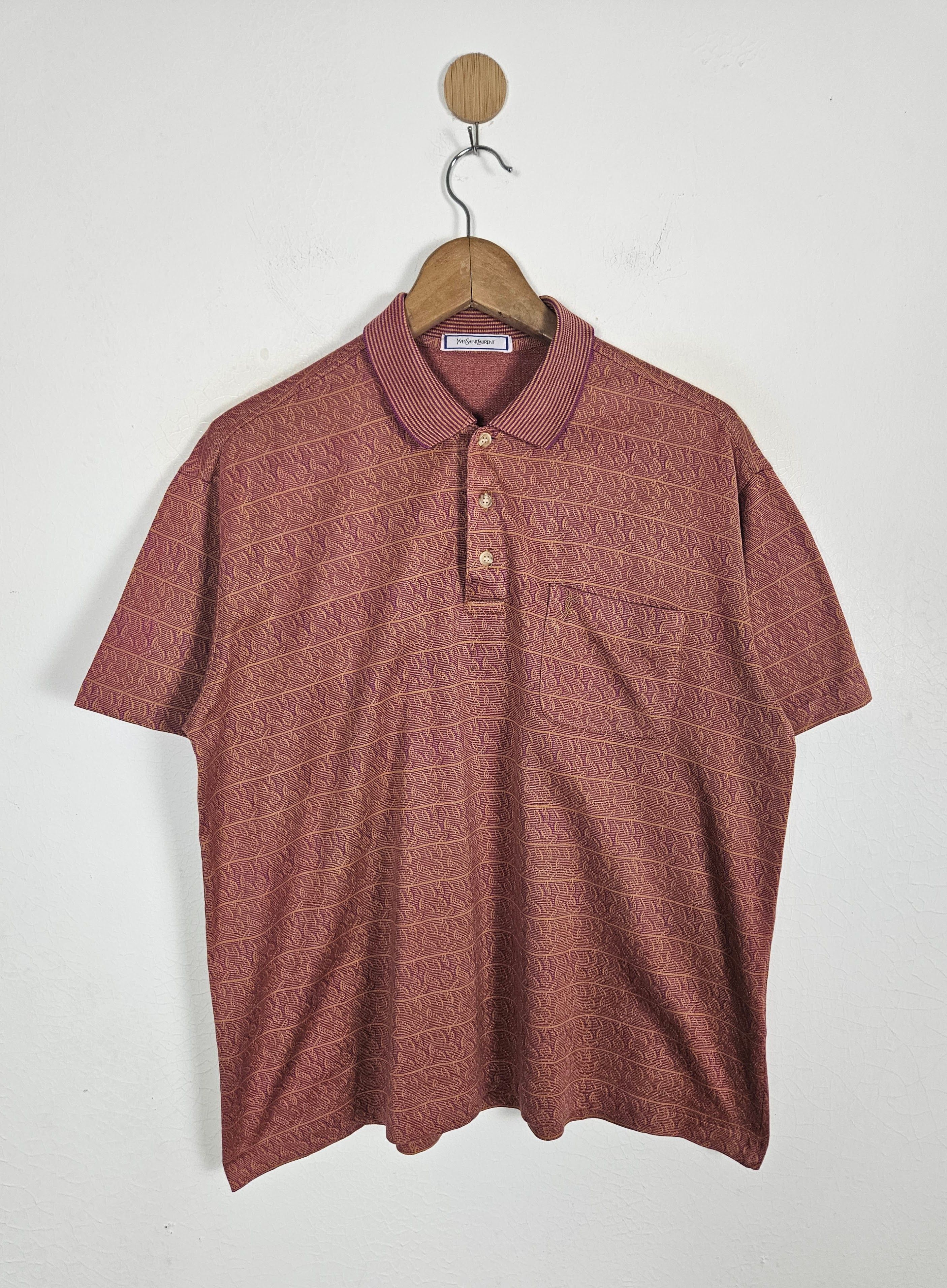 Vintage Yves Saint Laurent Ysl Monogram Paisley Polo