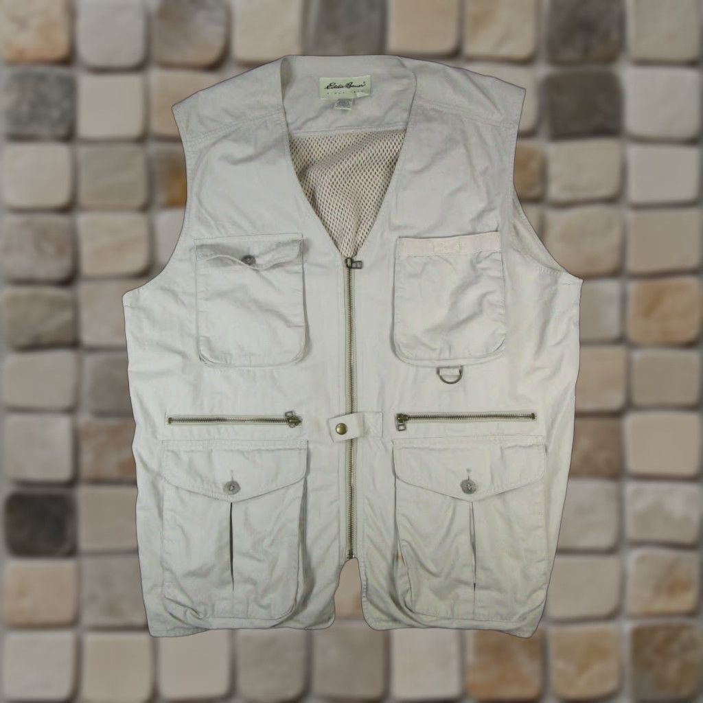 Eddie Bauer Eddie Bauer Vest Adults Large Beige Cotton Hunting Full Zip Windbreaker Canvas Mid-Length L Mens Size US L / EU 52-54 / 3 - 1 Thumbnail