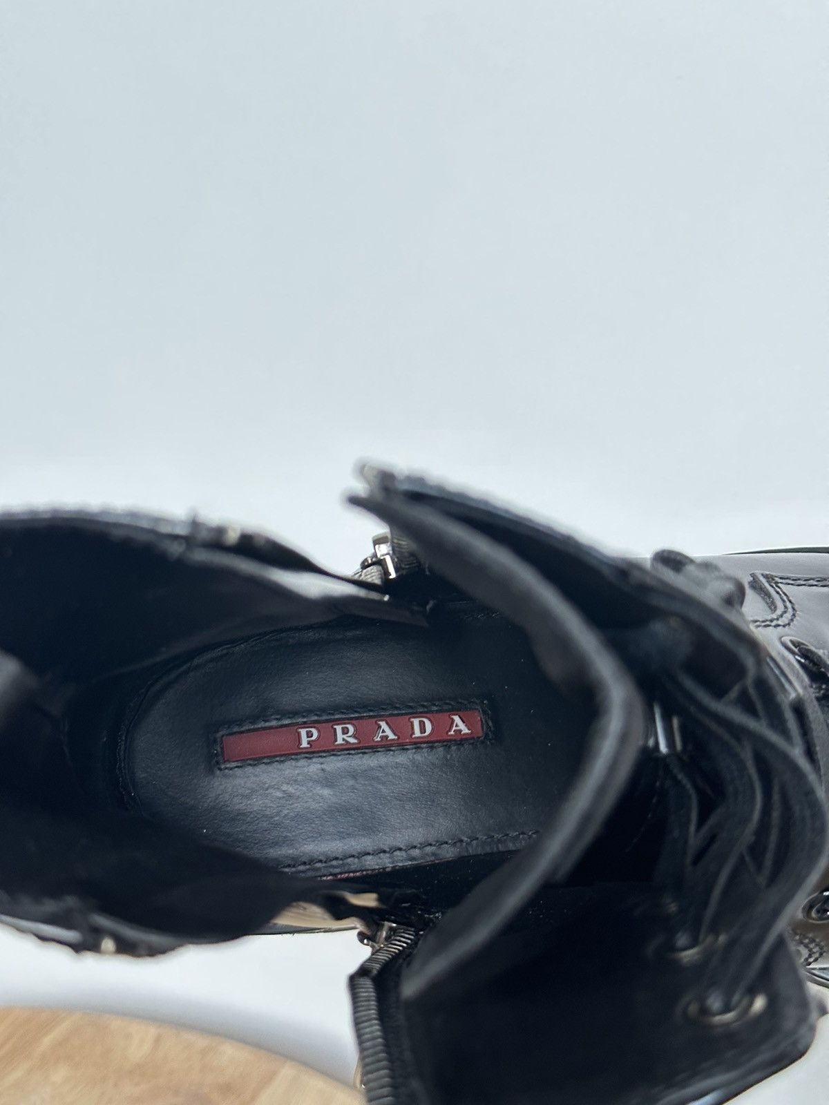 Designer × Prada Prada Leather Combat Boots Size US 6.5 / IT 36.5 - 13 Thumbnail