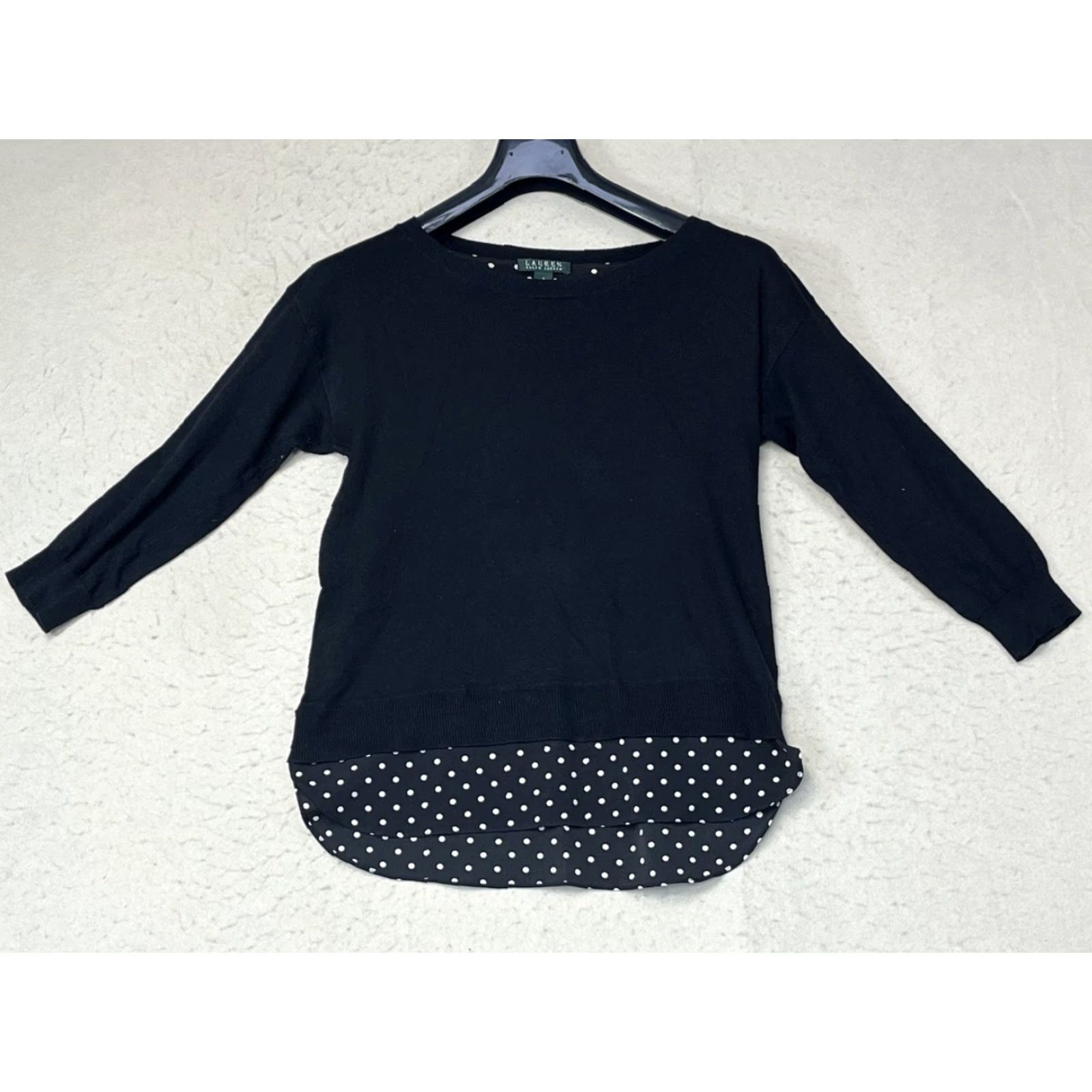 Ralph Lauren Ralph Lauren Blouse Shirt Top Small Long Sleeve Black Chiffon Crew Neck Button Classic Elegant Women Shirt Lifestyle Office Size S / US 4 / IT 40 - 2 Thumbnail