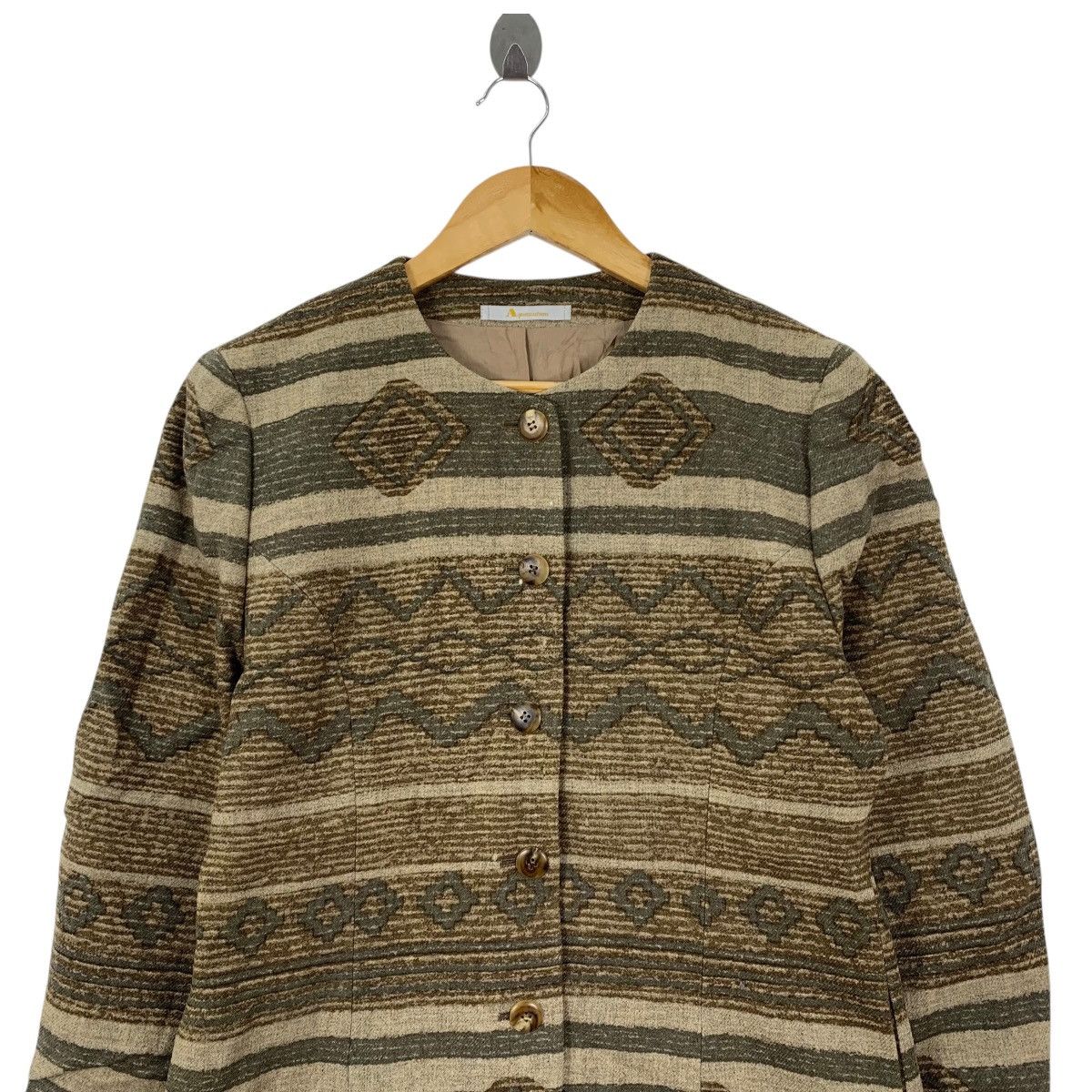 Aquascutum AQUASCUTUM OF LONDON Stripes Navajo Aztec Coat Jacket Size S / US 4 / IT 40 - 2 Thumbnail